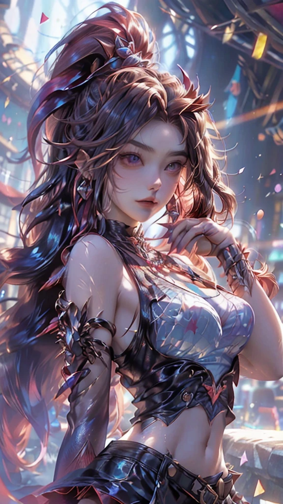 Upper Body, close up (head down), Close shot, Mature, noble, Chinese beauty (Upper Body of woman, close up, Close shot, gender), Face (cool), long hair (Striking red curls), head (fiery red dragon horns), Open your mouth to drink, retreat (Fiery Red Dragon Wings), In the water (Big breasts), 8k, extreme details, Add details, Upper Body, pool (Located in Hot Springs) ), headlight, movie lighting, blurred retreatground, Cleavage, retreatground, night (Starry Sky)