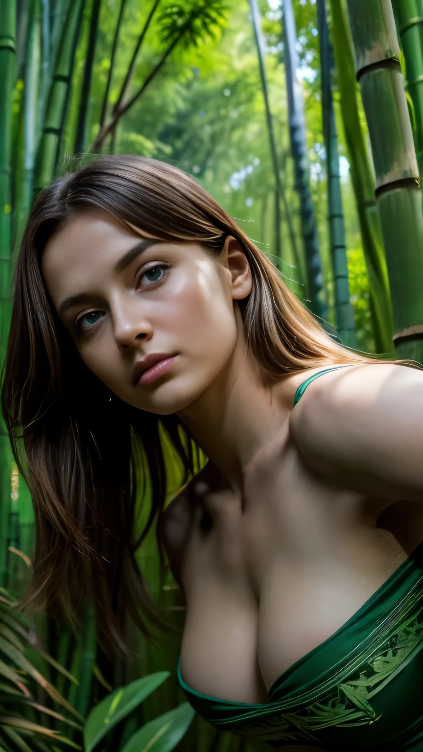 Background (bamboo forest), 1girl, beata undine, upper body, masterpiece:1.2 - (best quality) (detailed) (intricate) (8k) (HDR) (wallpaper) (cinematic lighting) (sharp focus),