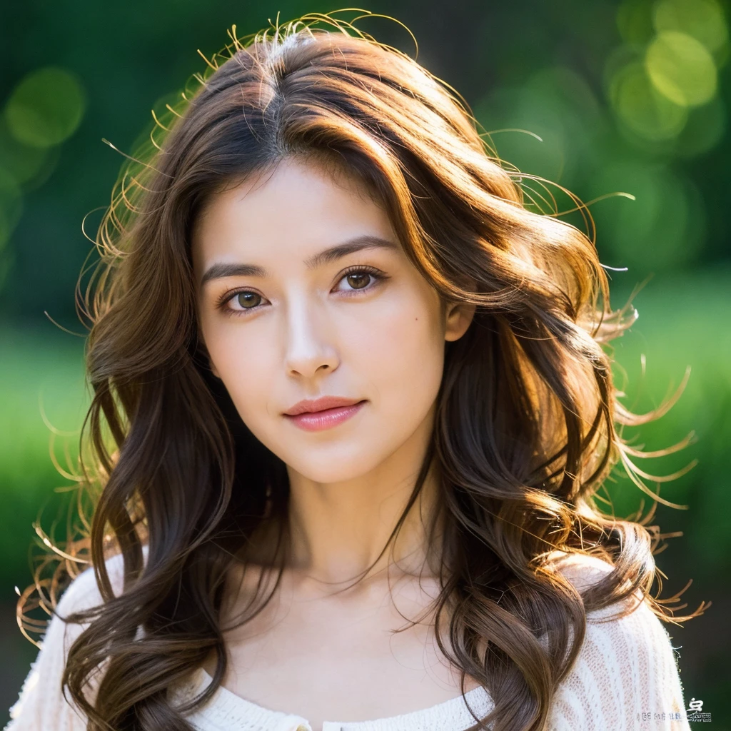 Beautiful mature woman with beautiful wavy long hair, , Ultra-high resolution,(Realistic:1.4), ((Highest quality)), ((masterpiece)), (be familiar with),