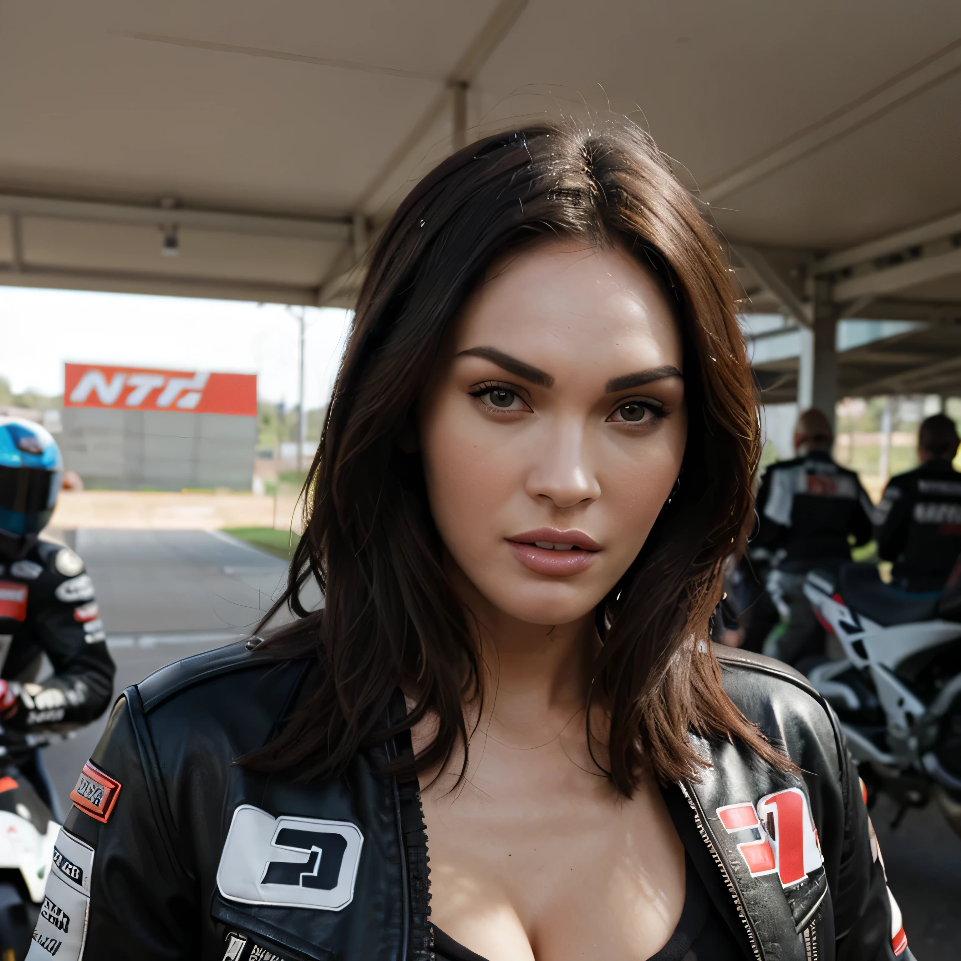 Megan Fox jacket in logo moto GP face hight kvalit