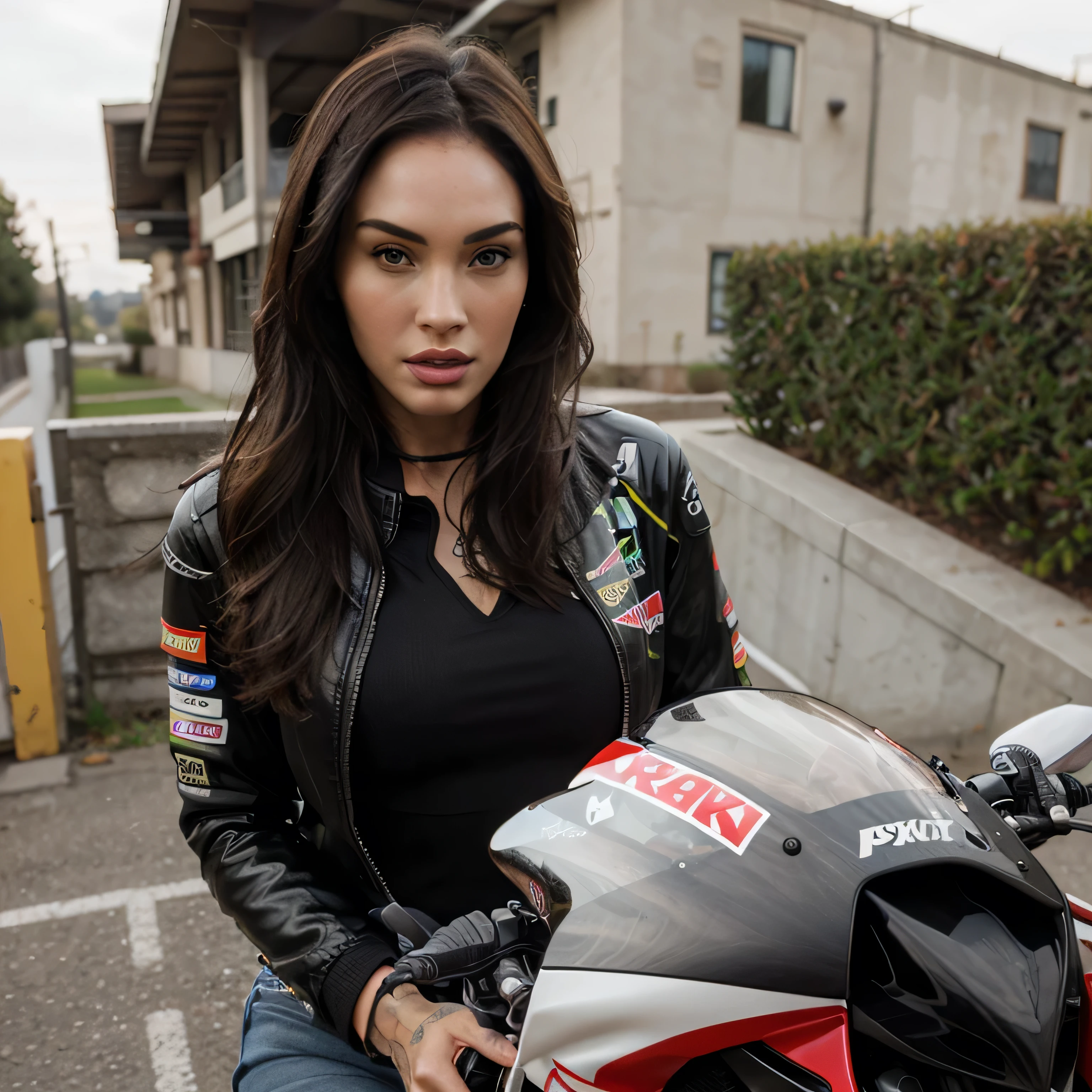 Megan Fox jacket in logo moto GP face hight kvalit 