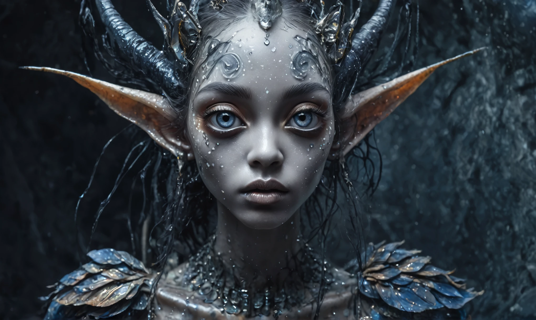 pretty face,eyebrow up,full body length shot,obsidian elf,full body length shot,very beggar niobium graphite The Alien Entity, babychild, wants eat,full body shot, of psychedelic style ,The iris looks weird, attractive, The stars in space is reflected in the pupil, goose down eyelashes, long wavy luminescent hair,insane baggy clothes,view from height,full-body-shot,High contrast,Masterpiece,Realistic,Ultra Detailed,intricate details,realistic humid skin,extremly intricate,realism,photorealism, cinematic style,irina yermolova,HDR,((Wangechi Quality)),ominous landscape,glate gray atmosphere,by art Simon Stalenhag,Nicola Samori,(((Wangechi Mutu))),prime colors,urban,extremely detailed,masterpiece,intricate details,faded,eyes extremely detailed, high detailed eyes,4k resolution,RAW, Nikon Z9,scary town,stalker,goblin,Dubai of United Arab Emirates,Mestichino,Light particles,marble leather ,ink photography ,Mestichino,Light particles,chaos