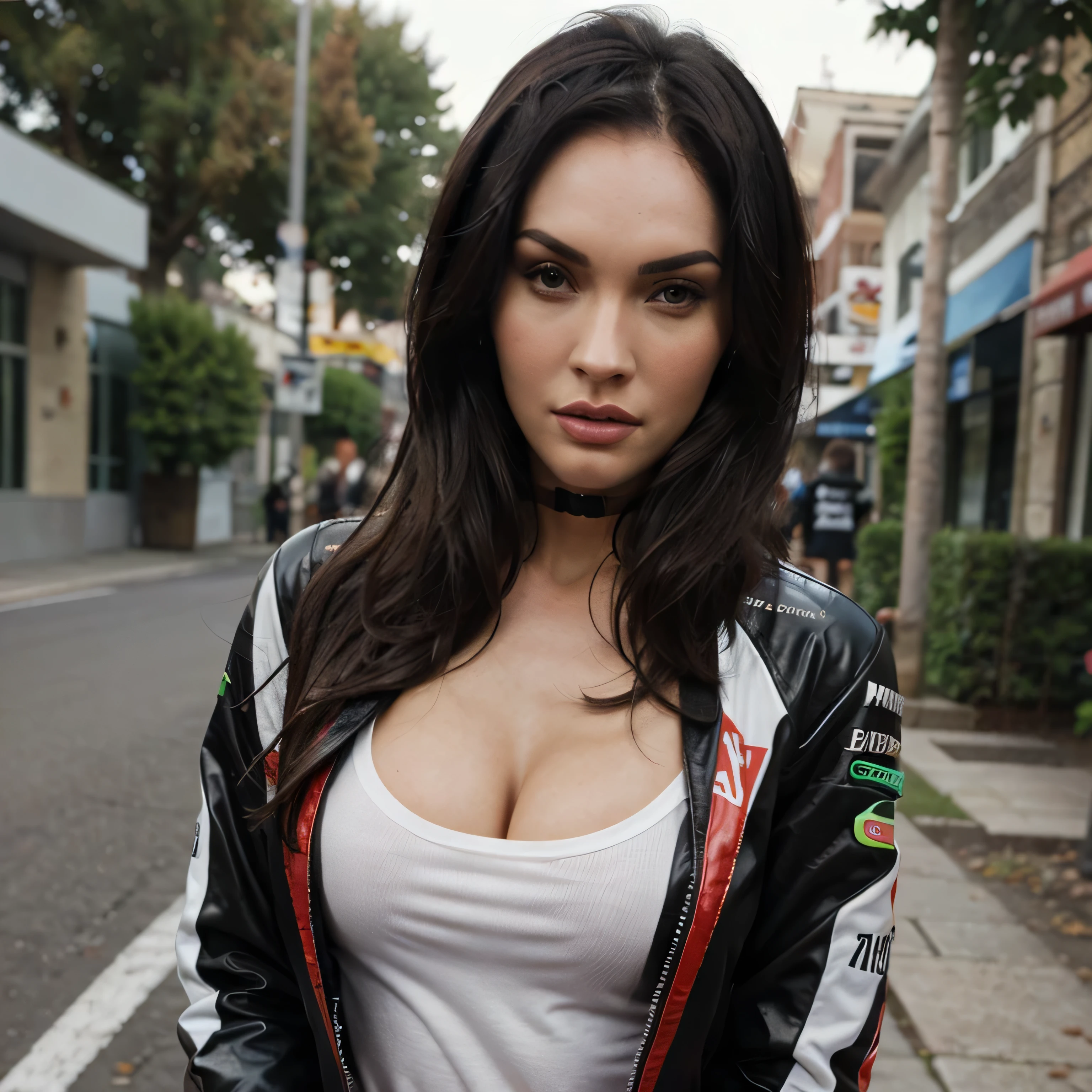 Megan Fox jacket in logo moto GP face hight kvalit