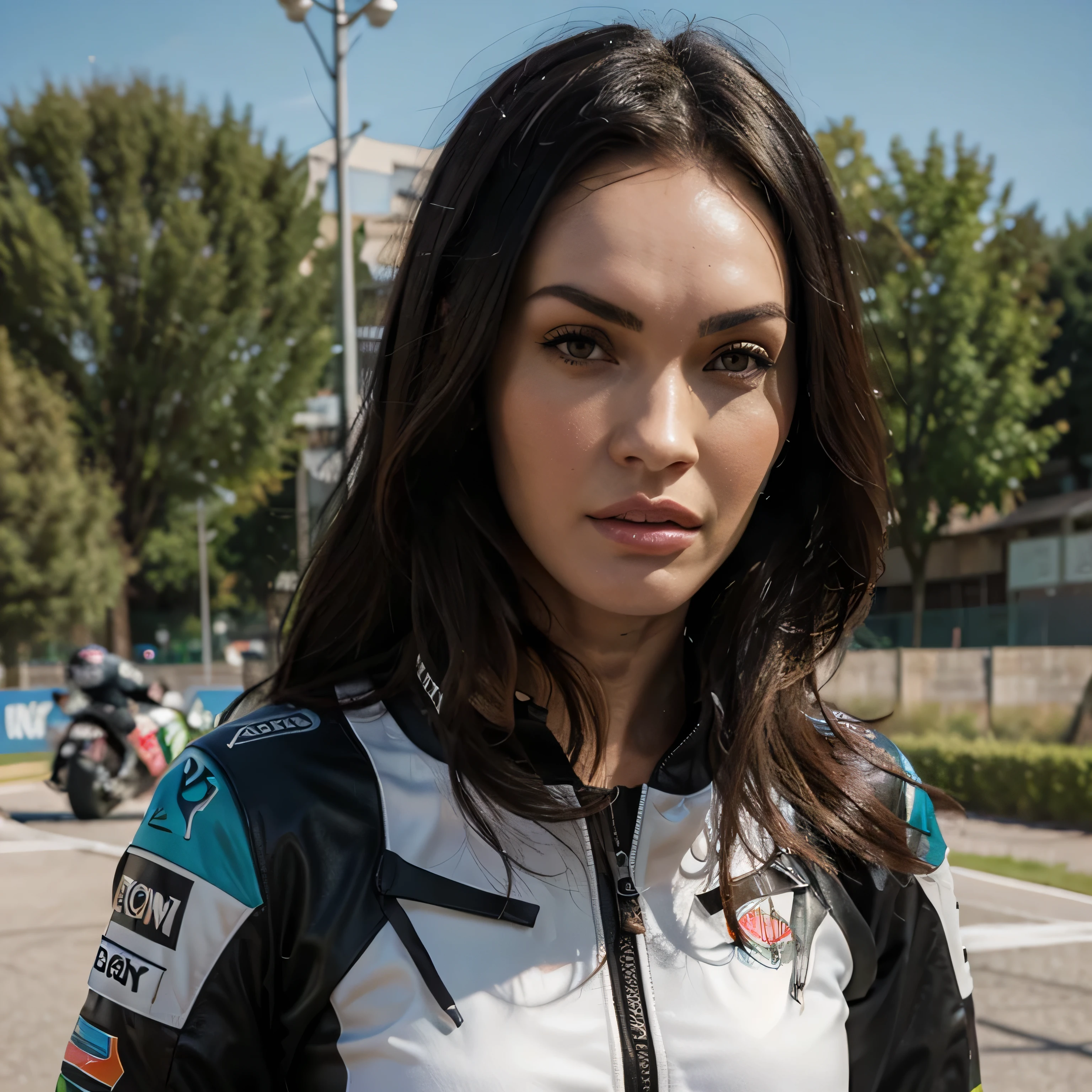 Megan Fox jacket in logo moto GP face hight kvalit