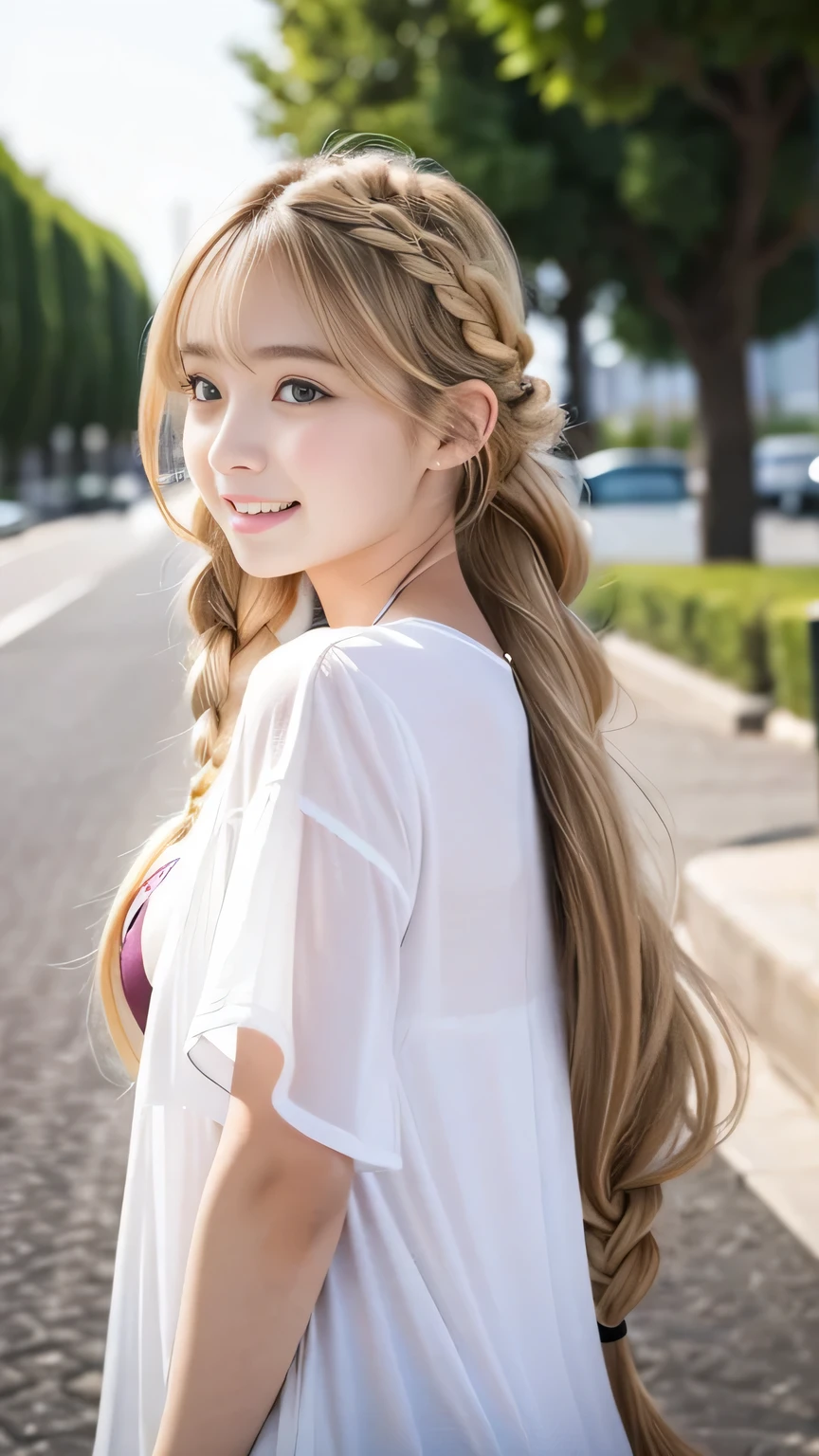 Sexy Big ,15 year old beautiful girl looks sexy and cute&Cute beautiful sexy face、A strong wind blows my hair in front of my face、Double teeth、Reduce the appearance of nasolabial folds、Fluttering Exy Big 、Sexy cute looks and cute 15 year old beautiful girl, beautiful and sexy face、A strong wind blows my hair in front of my face、beautiful long blonde French braided hair、beautiful, Cute and sexy eyes hidden behind long bangs
