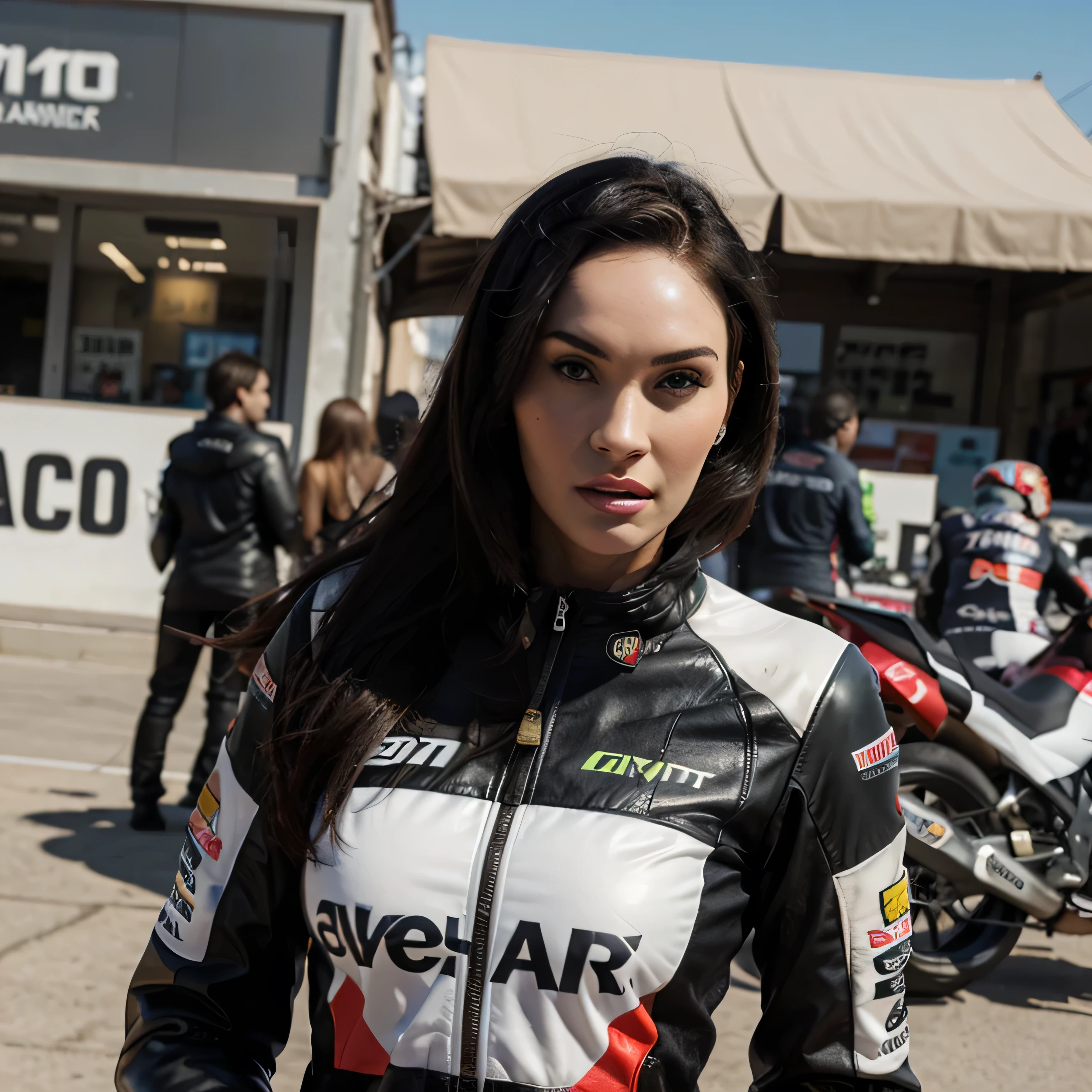 Megan Fox jacket in logo moto GP face hight kvalit 