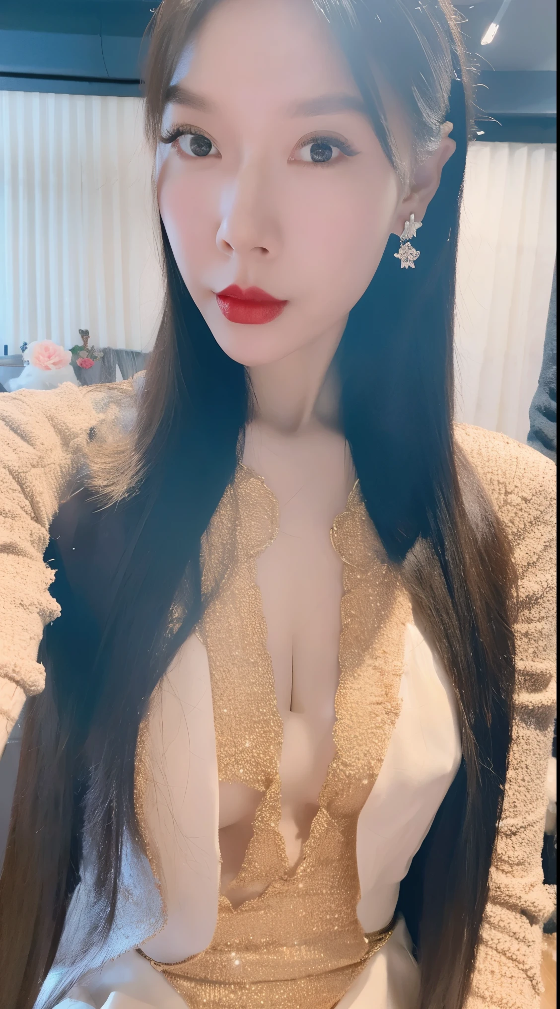 1 girl, detailed fantasy woman portrait, elegant dark fantasy, dragon, sword, black hair, snow white skin, red lips, piercing blue eyes, intricate armor, epic fantasy style, cinematic lighting, dramatic colors, exquisitely detailed, hyper realistic, 8k, masterpiece, artstation best, concept art by Yang Jie