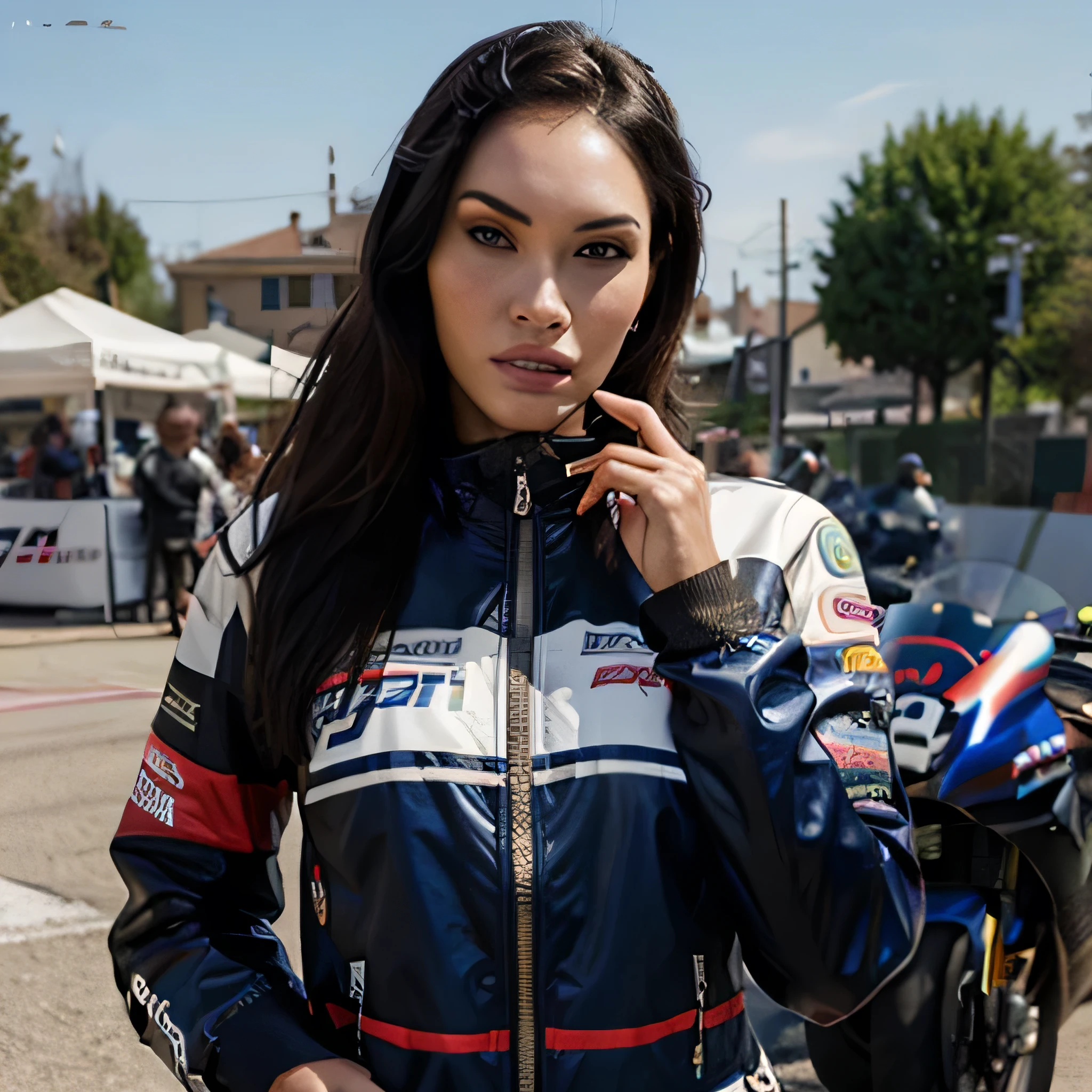 Megan Fox jacket in logo moto GP face hight kvalit 