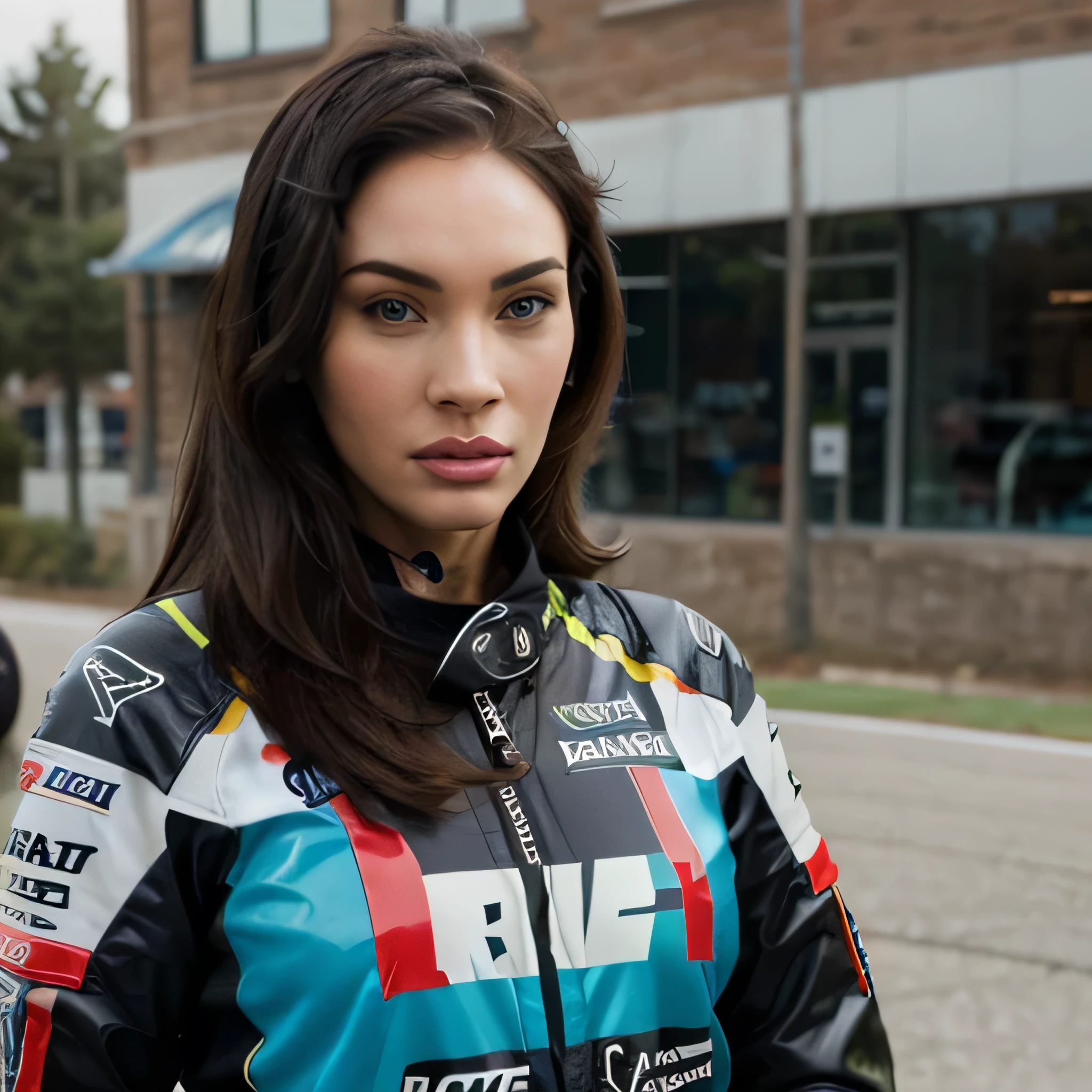 Megan Fox jacket in logo moto GP face hight kvalit
