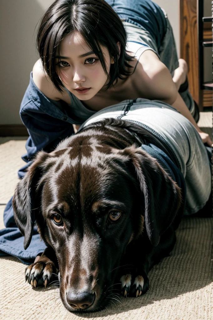 A Pincher dog with Sasuke's lightning bolt on its paw