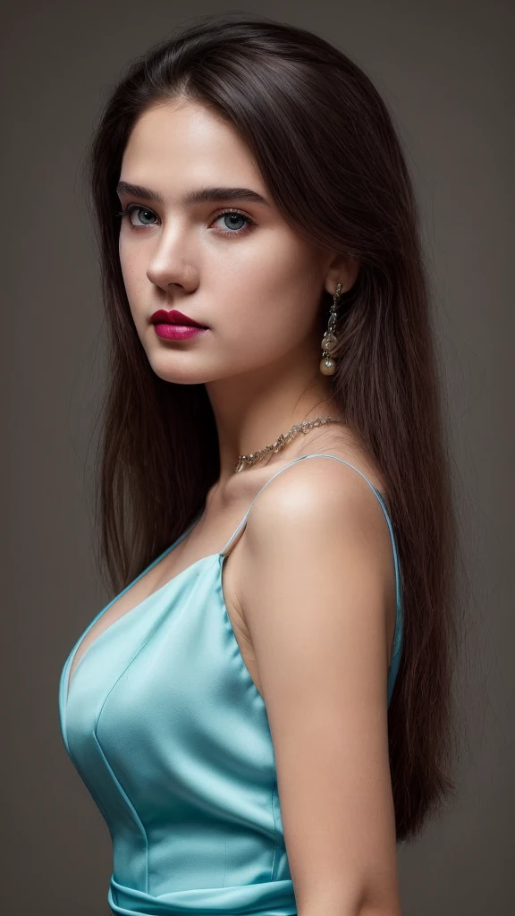 (Best quality,8K,A high resolution,Masterpiece:1.2, DSLR, 16k ),Ultra-detailed,(Realistic,Photorealistic,photo-realistic:1.37),Portrait, Creative style artwork, Historical, classical, Sophisticated, plethora of colors ,Highly detailed, Soft lighting, luxurious environment , black dress, there is young woman , girl wearing a red classy royal dress, performing a music video, slim fit (oval perfect shape, asymmetrical face structure, perfect proportion, almond eye type, hazal eye color, detailed eyes, blue hair color, 32 inch breasts, hourglass figure, slim body, pale white skin tone ,sexy girl, 25 years old, soft wavy hair, looking away, attitude expression, professional makeup, pink lips)