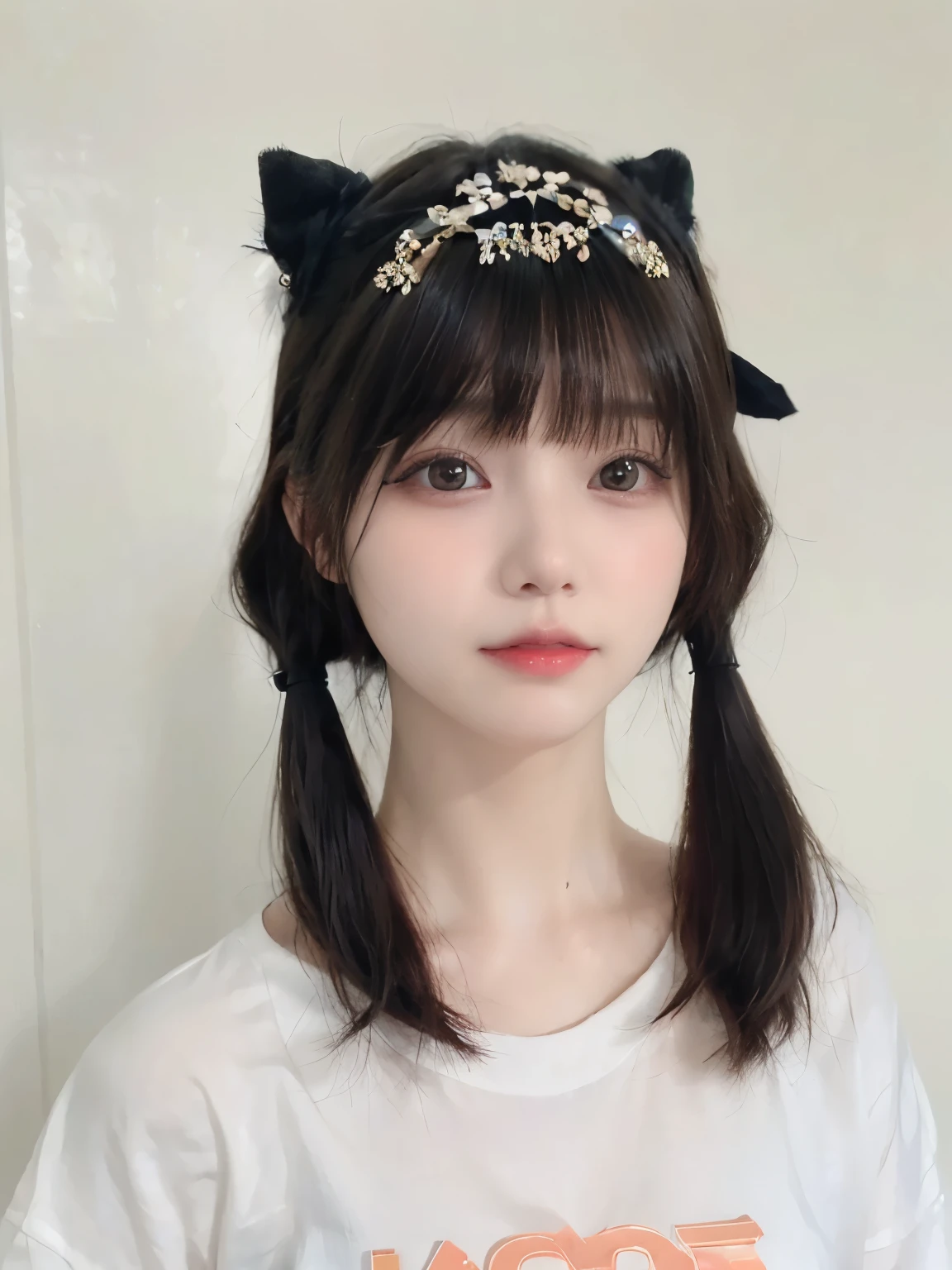 (close up:1.4)、(Original Photography:1.2)、(相piece写实:1.4)、(masterpiece:1.3)、(Top quality:1.4)、Like a dream、(Delicate eyes)、(Detailed facial features)、(Detailed clothing features)、Clear skin、(Smooth skin)、(Slender beautiful girl)、(Beautiful leg line)、big eyes、A girl、(full-body shot)、solo、Cute little、Happy smiling face、(Big breasts)、Beauty breasts、Bangs、Short Bob、Dark-haired、Black eyes、visible、Obscene、piece、The light hits the face