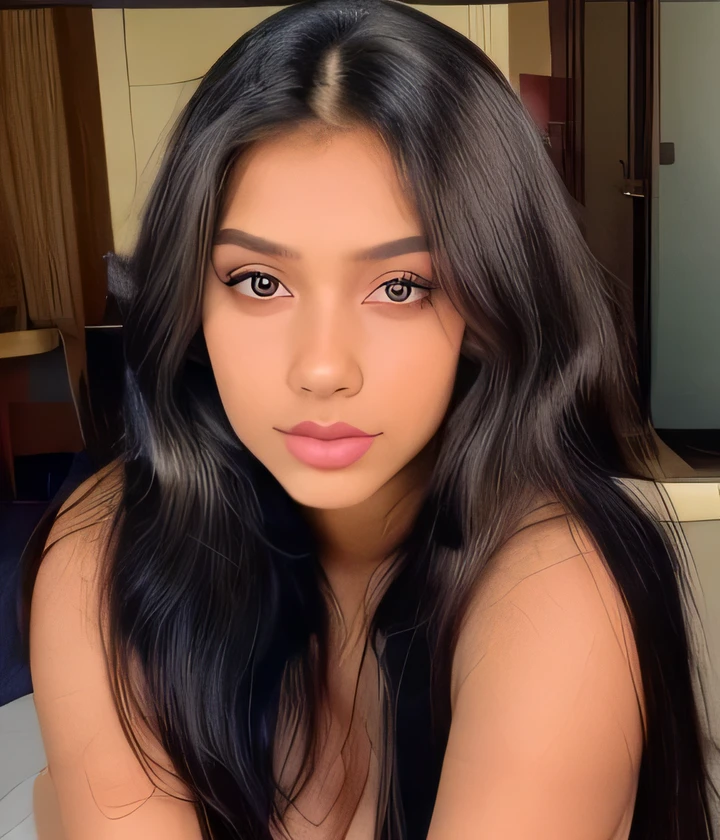 College dress, selfie, full body, long hair,22 years old, dark brown skin ,small nose, broad eyebrow, black eyes,long dress, indoor background,big ,2 girls,big breasted, Indian girl, clean face, front body, naked