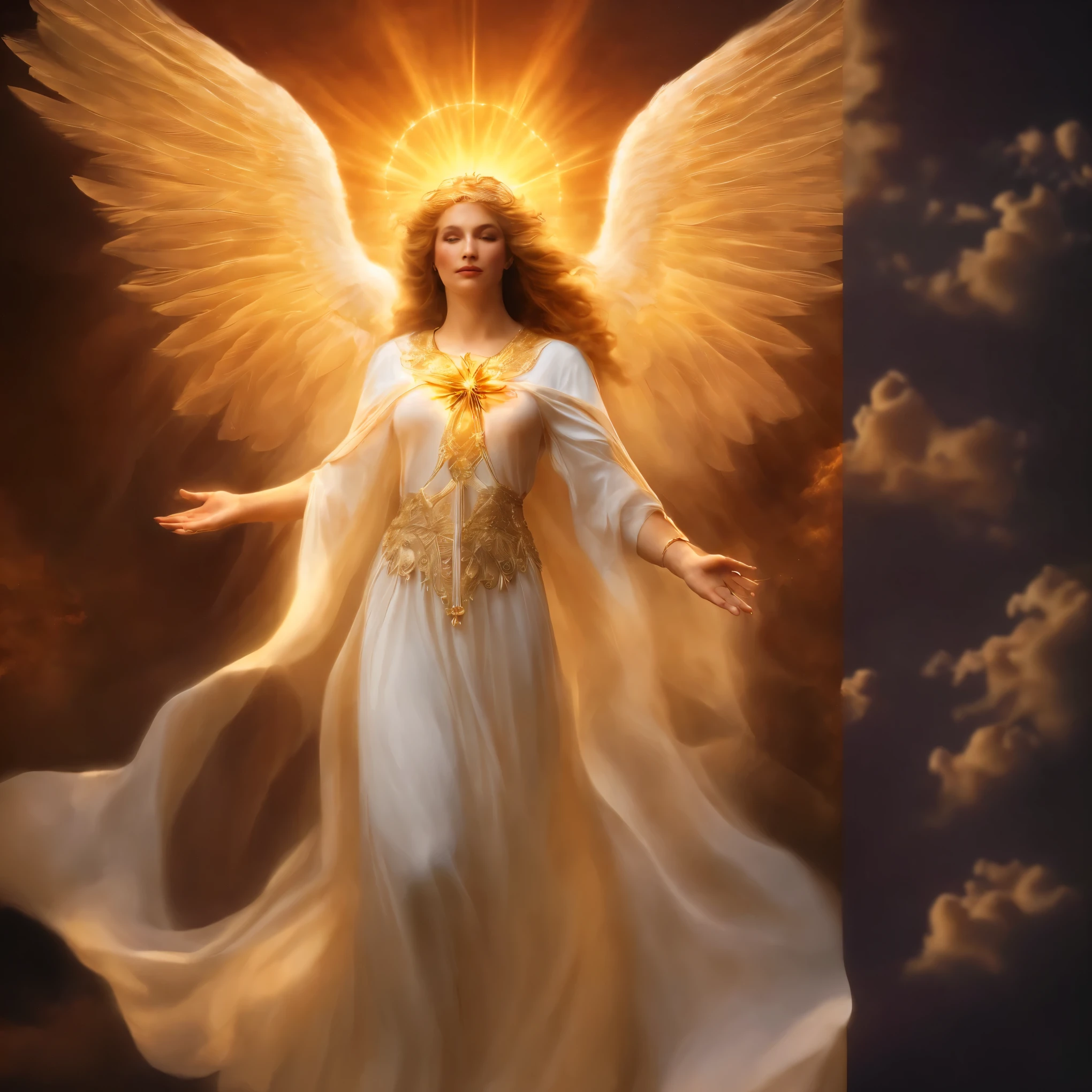 Expsndir with golden clouds