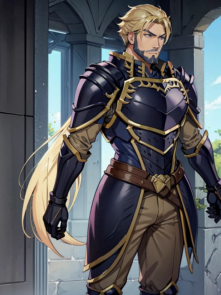 Fantasy,One Man,Blonde with a beard,Black Armor