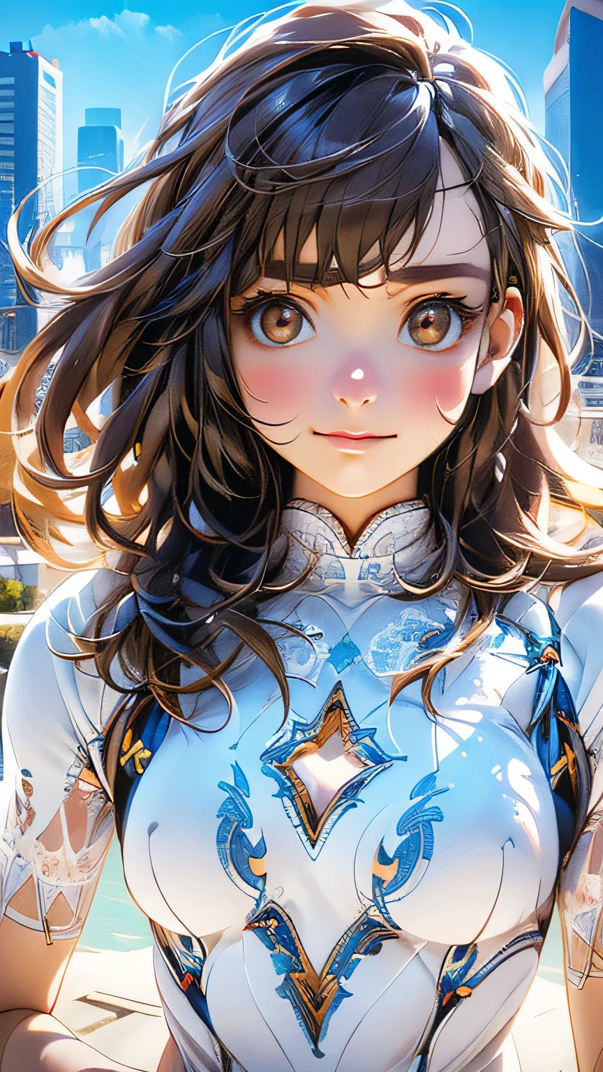 (masterpiece:1.2, Highest quality), (Realistic, photoRealistic:1.4), Beautiful illustrations, (Natural Side Lighting, Cinema Lighting), 
View your viewers, 1 girl, Japanese, Junior high school girl, 14 years old, Perfect Face, cute and symmetrical face, Glowing Skin, thin, 
(Mid-length hair:1.2, Half Up:1.4, Light brown hair), Asymmetrical bangs, Brown eyes, Long eyelashes, (Mid-chest:0.7), 
Beautiful Hair, Beautiful Face, Beautiful details, Beautiful clavicle, Beautiful body, Beautiful fingers, (((Panties are visible))) ((Very large saggy tits)), ((In underwear、White lace underwear))((Fullback panties))Underarm , Slightly , Very large breasts, Full body angle, 14 year old woman , Thick thighs
((Detailed cloth texture)), 
(Beautiful views), evening, (River side), Are standing, (cute, cute smile, Upward glance),