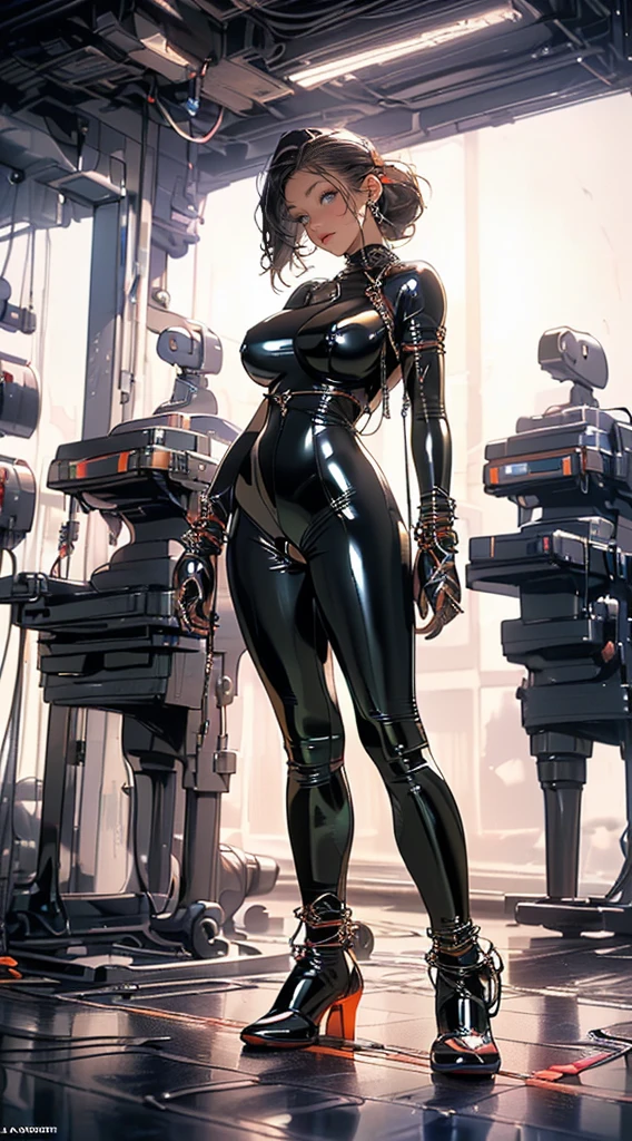 (((Full body Latex Bondage suit))),(((masterpiece, Highest quality))),(((alone:1.2))),(((One Girl:1.2))),32K Wallpapers, Very detailed,(((((portfolio))))),(((((close))))),(((((Breast augmentation))))),((((More angles)))),(((highlight))),(((completion. Detailed face))),((((Very talented)))),(((((The most complex machine))))),(((Genius Mechanic))),((Overall colorful)),(((((Huge breasts,Browsing Caution,((BDSM)),((Latex Bondage))