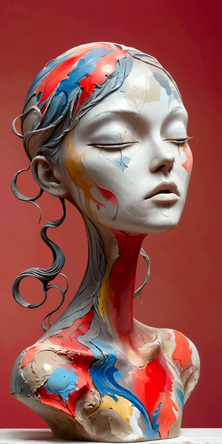 Abstract Sculpture,weird,Abstract Art,Surrealism,Red background
