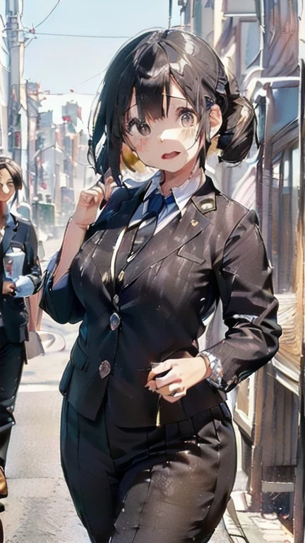 (must be follow these prompts:2.2),masterpiece,best quality,extremely detailed,(in her clothing:3.0),(in her formal styled business suit clothing:2.6),(adorable expression:2.5),(usual face:2.2),(displayed one girl on single picture:2.4),(black hair:2.1),(A short, slightly plump new employee in a business suit working in modern Tokyo:2.2),(The new employee is short and wears a business suit that looks ready to burst.:1.8),(A cute moan like a young girl:2.1),(その新入社員はInnocent faceをしていてとても可愛い:1.9),(The new employee is wearing a business suit that has been stained with a slightly brownish-yellowish stain from a previous .:1.8),(The new employee's breasts, covered by her business suit, are bulging out due to her strong sexual desire.:1.9),(Lewd love juices dripping down the inner thighs of his dark grey trousers:2.1),(in her clothing ejaculated:2.1),(japanese frousy girl:1.7),(men's elected twangers were inserted her:2.3),(she was already stroked up to the depth intervaginal sensual spot:1.7),(notably buldged up her inner labia majora:2.6),(A young, shy moan:1.5),(big breasts in her clothing:2.2),(A new employee with a very innocent look while working in the office:2.3),(The new employee is short but has a slightly plump body.:1.9),(The crotch of his dark grey trousers is heavily discolored with love juice stains.:2.5),(The new employee is convulsing and dripping love juice from her pussy, which is hidden under her pants.:1.8),(The new employee's dark grey trousers, tightly encircling her plump thighs, are damp with lascivious secretions.:1.9),(The new employee endures the slush between his legs by keeping his dark grey trousers on tight.:2.5),(The corner of a young girl's body々A new employee whose entire body was toyed with by the lewd urges that wriggled wetly.:1.7),(A new employee who is always holding his crotch over his dark grey trousers:1.7),(A moan filled with childish embarrassment:1.5),(The new employee's suit-covered breasts and nipples are bulging with lust.:1.8),(The new employee's lewd body beneath her clothes is swelling slightly with her lascivious reaction.:1.6),(The new employee works very diligently.:2.5),(The new employee has short, thick legs.:1.6),(first time々New Employees:2.2),(she looks like japanese idol:2.3),(The dark grey trousers are made of a durable fabric that will never tear.:4.3),(Her bursting breasts are completely hidden under a dark grey office suit:1.8),(she looks like a lolita:2.0),(All of this happened to the new employee himself, not anyone else.:2.1),(Slimy semen was leaking from the crotch area of his dark grey trousers.:1.6),(tough business suit:2.2),(Make sure to depict the face:5.3),(Calm expression:4.3),(Innocent face:3),(The story focuses on just that one new employee.:3.3),(The only characters that appear are the new recruits.:4.2),(Portrait Style:5)