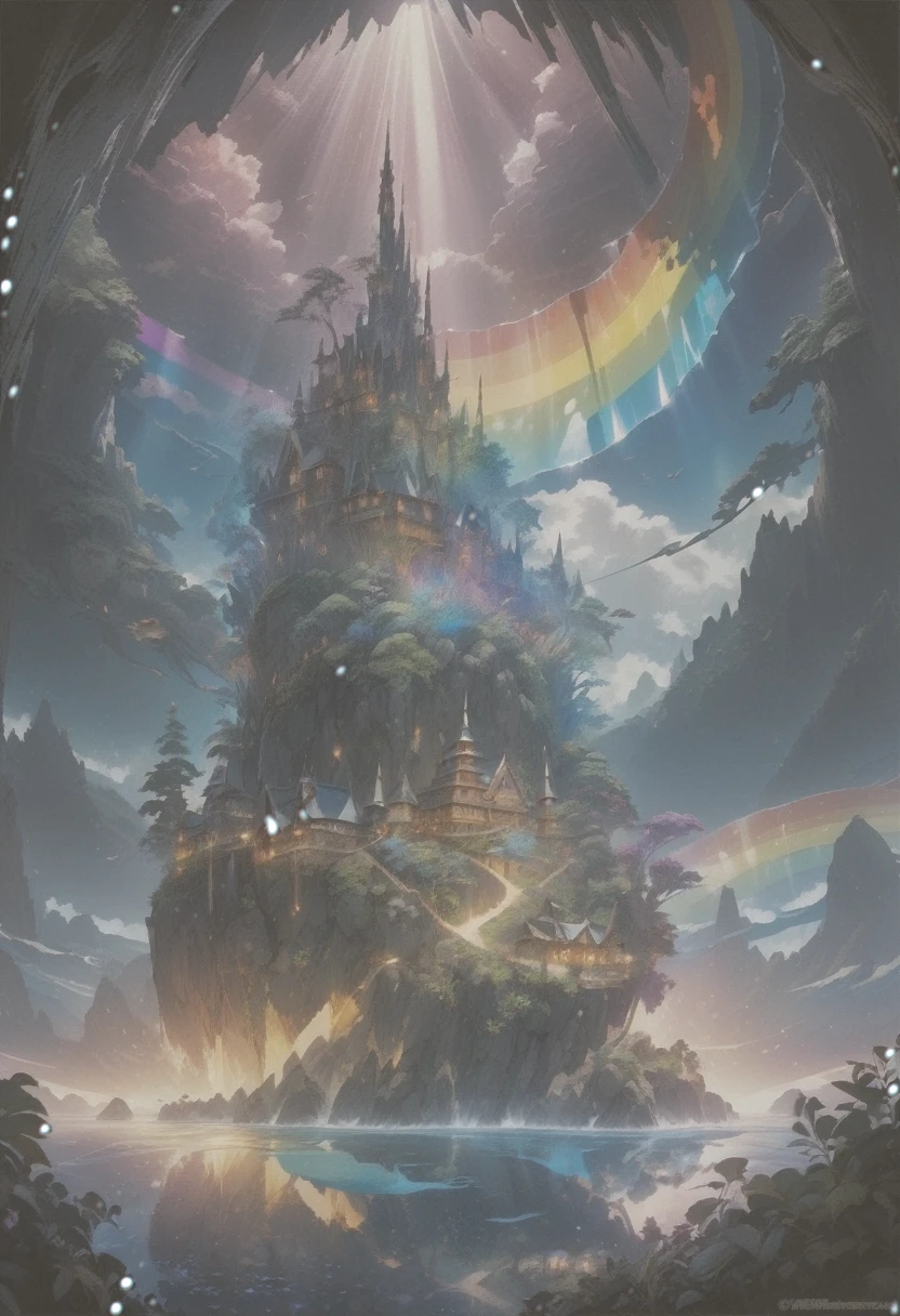 Super detailed, Super complicated, Extremely precise, Mysterious Island, Gothic fantasy meets crystal art, High transparency, Dark fantasy collaboration, Fantastic rainbow-colored mirror reflection, Transparent full color clear water, Sunlight casts a dramatic light on the island, BREAK Professional spray work, Extremely detailed and intricate brushwork, Detailed and clear depiction, Absurd aesthetics,
BREAK Simply Beautiful, A dark background that makes the subject stand out, Dramatic light and shadow, Cinematic lighting for dramatic subject emphasis, A fusion of aesthetics and impact,
BREAK Highest quality, Highest Resolution, Optimized Octane Rendering, super retina vision,