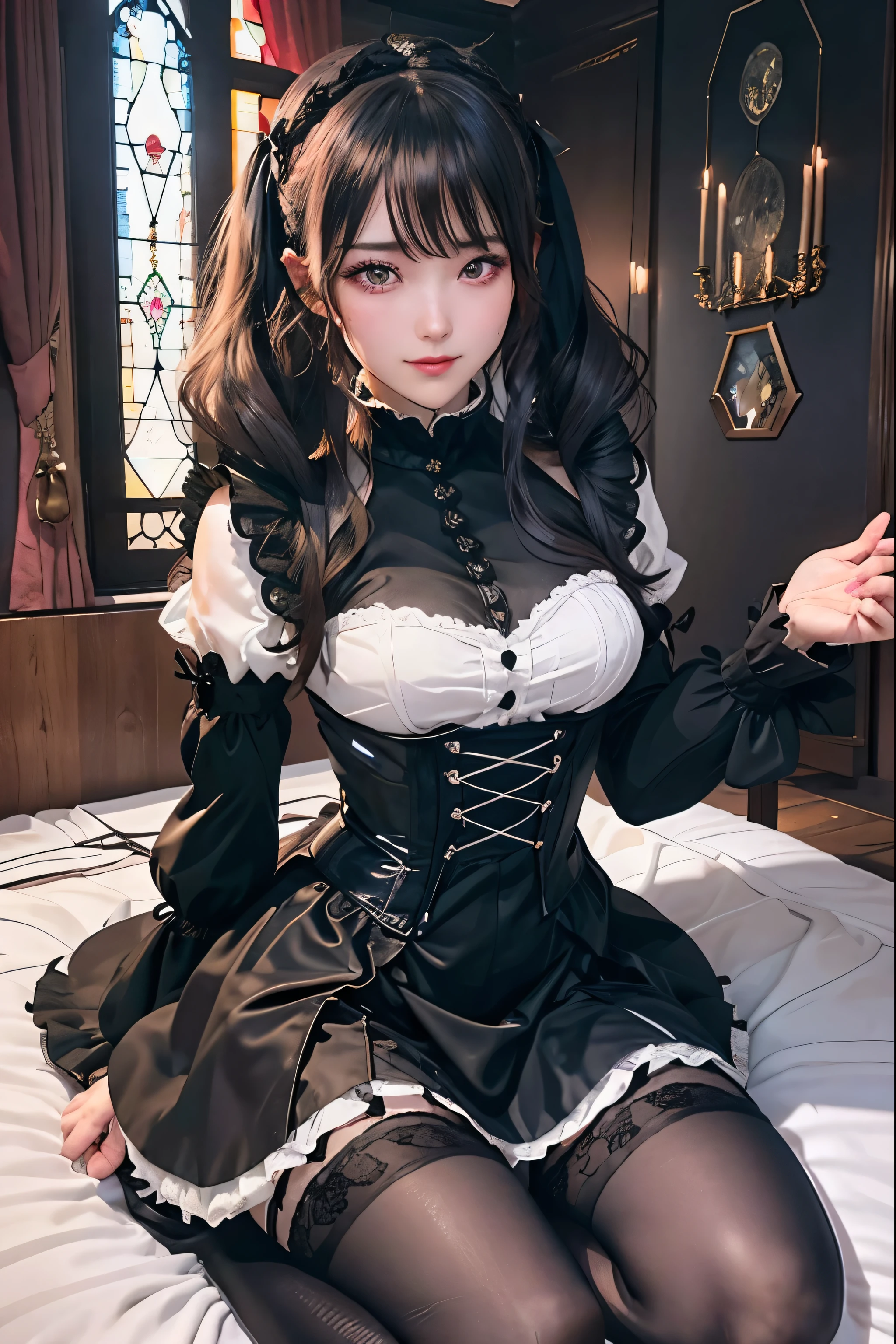 Hard Dark Gothic Makeup、Black dark eyeshadow、sad、Good skin radiance、Dark Gothicメイク、Dark smile、palace、The beauty of fragrance、24-years-old、Expressions of intense sexual pleasure、Embarrassed look、Dark Gothic、Highest quality、Expression of sexual pleasure without pain、Drunk face、Purple maid outfit、mysterious、noble、sexly、Loving smile、Twin tail hair、Right eye is blue、Left eye is red、Super tempting pose、Platform heel shoes、Heavy makeup、Gothic Lolita Clothing、Silver Hair、Long Hair Straight Hair、Cute Gothic Lolita Dress、Beautiful Face、elegant face、Attractive face、Stained glass background、Chest glistening with sweat、The room is dark、goth long dress、Bell Sleeves、Wizard Sleeve、Decadent look、Sexually excited expression、Wet shiny thigh water、Thighs that are wet and shiny with oil、Background of a room full of roses、Sad look、Rose Maiden、The embroidery is pink、The dress has pink embroidery.。、Thigh-high socks、Knee-high socks、Gentle expression、Dark black eyeshadow、Stained glass and rose background、Thighs are a little thin、Female Duo、Female couple、dark church background、Stained glass、Black metal world、Dark Castle、Dark Room、Slender body、gothic long dress、Victorian dress、Small breasts、With a glass of wine in your right hand、With a lantern in his left hand、pantyhose、The bed is covered with roses、Her thighs are shining with sweat、My body is wet and shiny、There is a lot of glitter on the thighs、I am sweating、My thighs are sticky with sweat.、My thighs are glistening with sweat、My whole body is sweaty and shiny、I sweated a lot.。、My thighs are sweaty、My wet thighs are glistening with sweat.、There is a lot of sweat shining all over my body、Slender body、I rest my head on the pillow、Sleeping in bed、Beautiful legs、Outstretched legs、Lying in bed、Lying on your back in bed、The legs are quite thin、Thin legs、On all fours、Knee Up、