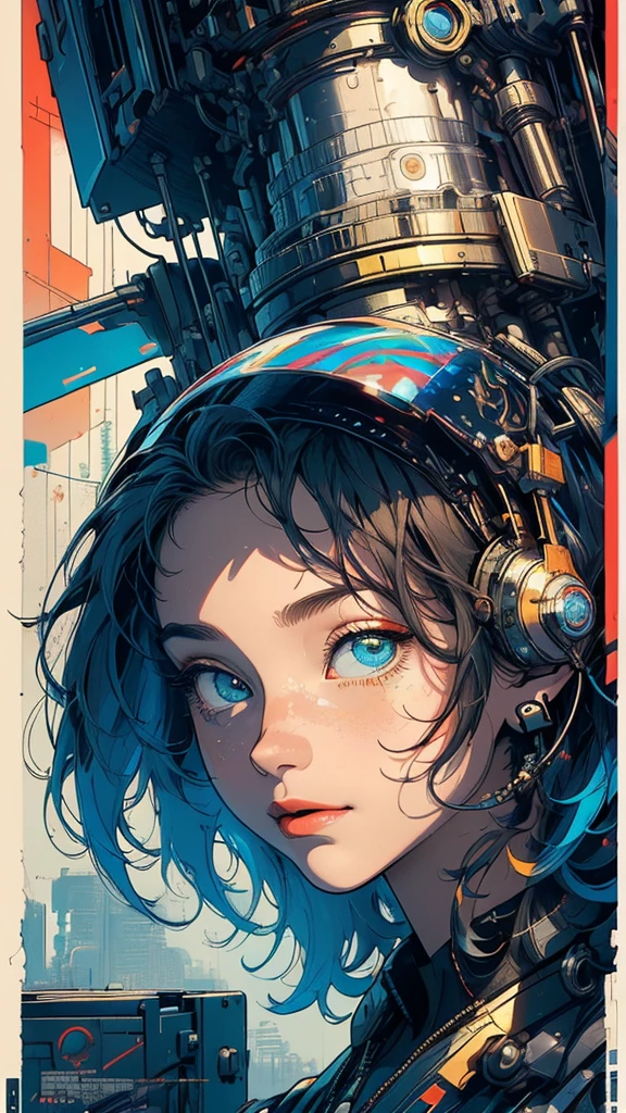 (((masterpiece, highest quality))),(((solo:1.2))),(((1girl:1.2))),32k wallpaper, very detailed, poster, vintage science fiction,(((((geometric cinematic movie poster))))), ((bauhaus)),(shape),(((abstract))),(mid century modern),movie poster,(((((portfolio))))),(((((Close-up))))),(((((bust up))))),((((more various angle)))),((((highlight)))),Vast landscape,((((heterochromia)))),(((complete. detailed face))),((((Extremely talented)))),(((((most complecated futristic machine))))),(Colorful color scheme),reflect kaleidoscope