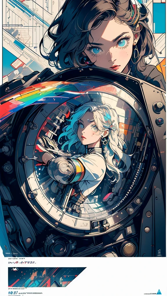 (((masterpiece, highest quality))),(((solo:1.2))),(((1girl:1.2))),32k wallpaper, very detailed, poster, vintage science fiction,(((((geometric cinematic movie poster))))), ((bauhaus)),(shape),(((abstract))),(mid century modern),movie poster,(((((portfolio))))),(((((Close-up))))),(((((bust up))))),((((more various angle)))),((((highlight)))),Vast landscape,((((heterochromia)))),(((complete. detailed face))),((((Extremely talented)))),(((((most complecated futristic machine))))),(Colorful color scheme),reflect kaleidoscope