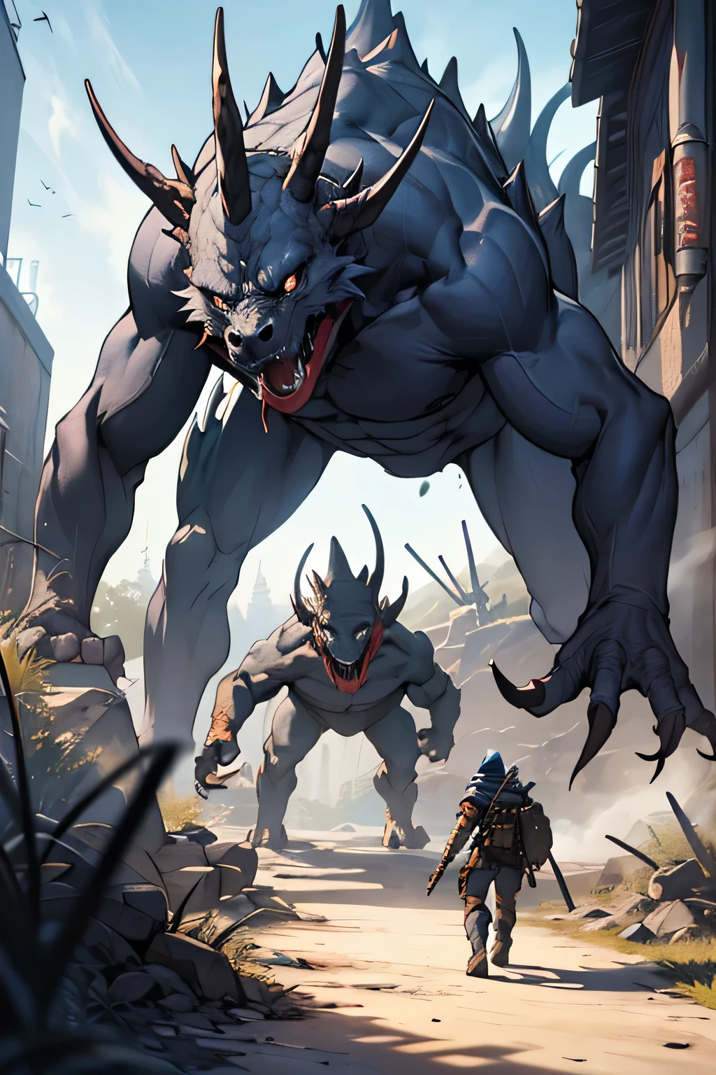 ((best quality)), ((masterpiece)), (detailed), [STARSHIP] [MONSTER] [WAR]