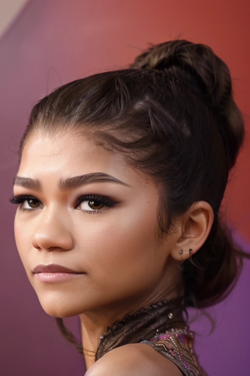 portrait of zendaya looking at viewer, colorful (masterpiece, extremely detailed skin, photorealistic)