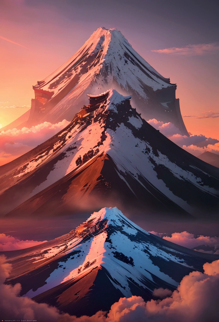 (Highest quality,4K,8k,High resolution,masterpiece:1.2),Very detailed,(Realistic,photoRealistic,photo-Realistic:1.37),anime,Fuji Mountain,Sunrise,New Year,Year of the Snake,Vibrant colors,Concept Artist,Moody lighting,superpower