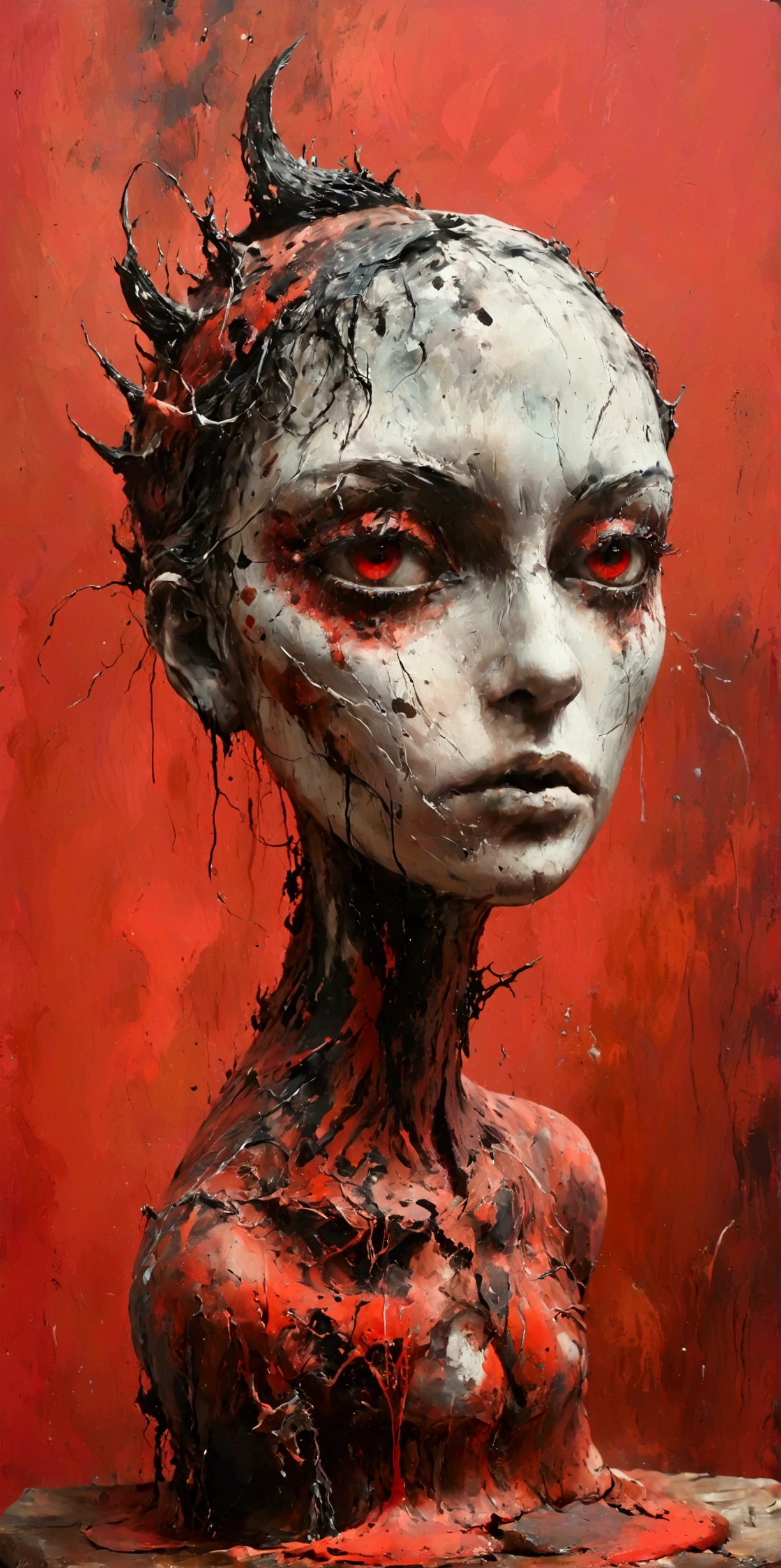 Painting abstract of sadness