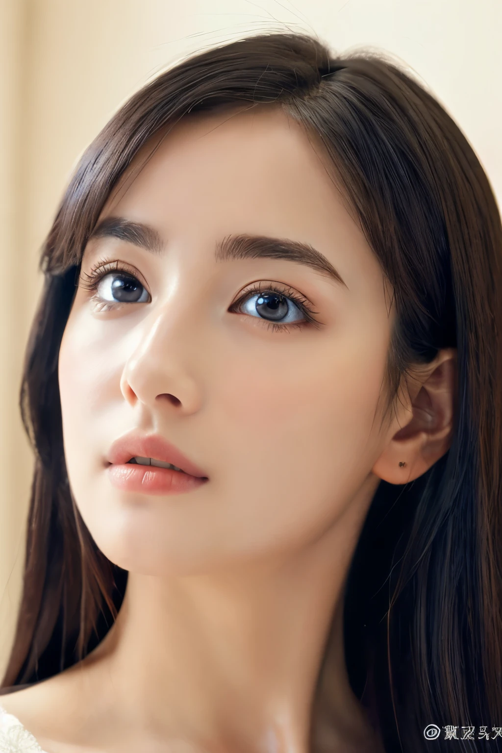 (((32ｋ,high details,high detail、masterpiece,attention to detail,alone))),Raw photo & realistic atmosphere,beautiful dark blue eyes,detailed mouth,glossy lips,thin eyebrows,fine eyes、Soft white skin that shines in every detail、Her deep black eyes are very beautiful,lip details、very beautiful face,very well-shaped face、lifelike face,shining beautiful lips,beautiful eyebrows,infinite reality, Realistic young gravure idol,she&#39;she&#39;she&#39;she&#39;she&#39;she&#39;s a very cute woman , young gravure idol, young gravure idol, Very beautiful and cute 21 year old beautiful girl,incredibly beautiful and classy，21 year old beautiful girl,natural soft light,（shiny hair,,Beautiful and kind eyes：1.5）,gentle smile,well-shaped chest,medium long hair,tie hair,beautiful posture,no makeup,think ahead,
