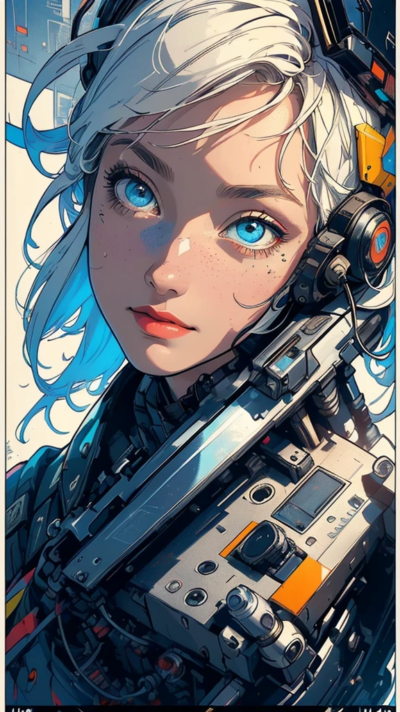 (((masterpiece, highest quality))),(((solo:1.2))),(((1girl:1.2))),32k wallpaper, very detailed, poster, vintage science fiction,(((((geometric cinematic movie poster))))), ((bauhaus)),(shape),(((abstract))),(mid century modern),movie poster,(((((portfolio))))),(((((Close-up))))),(((((bust up))))),((((more various angle)))),((((highlight)))),Vast landscape,((((heterochromia)))),(((complete. detailed face))),((((Extremely talented)))),(((((most complecated futristic machine))))),(Colorful color scheme),reflect mechanic