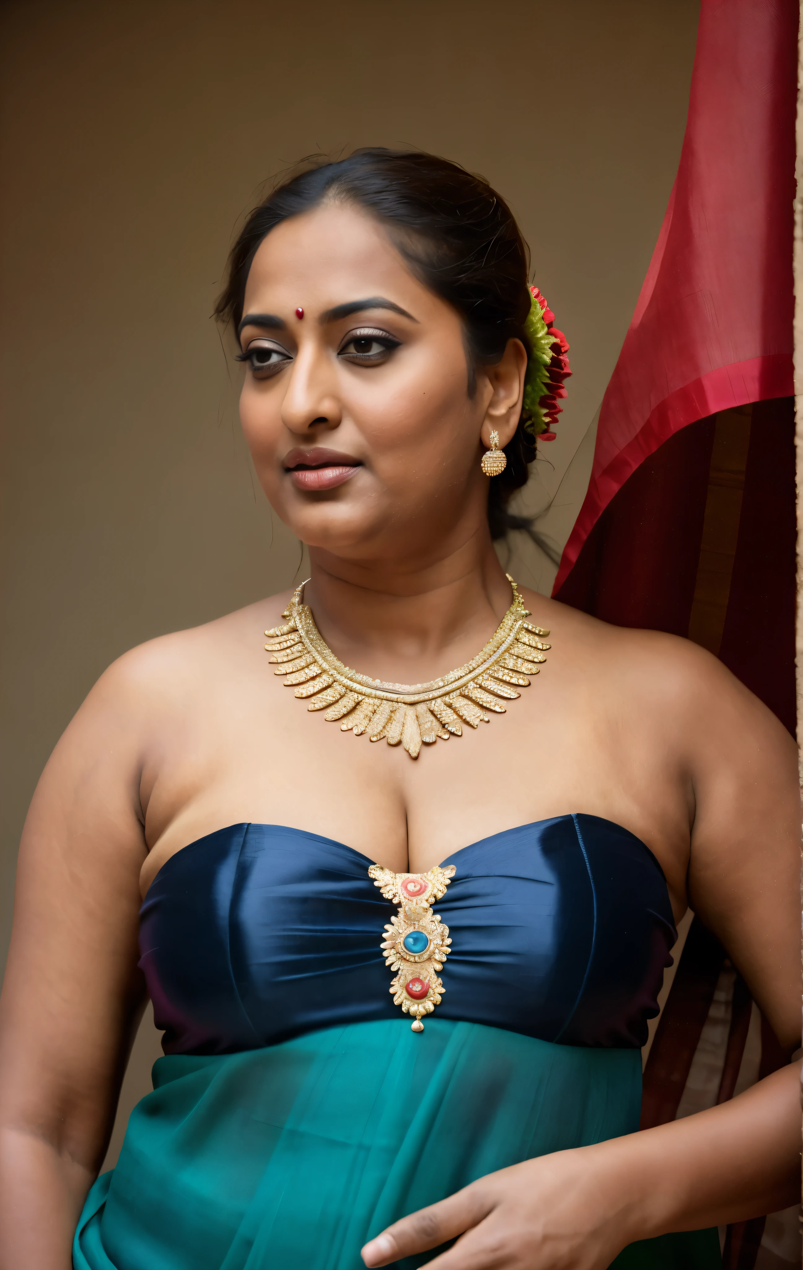 Foto RAW, photorealistic, photography, full body shot, 50 years old Woman, master shot, perfect eyes, goddess like beauty, pierced eyes, perfect thick chubby mallu Desi aunty bhabhi, Wearing a Stanapatta, a chest-band.Saree model, model Photography, Indian saree shoot, Indian traditional wear advertising photography, traditional wear brand shoot, face of Indian actress Sonakshi Sinha, masterpiece, realistic, realism, incredible details, pleasure, photorealism, detailed skin, skin pores, high contrast, photorealistic Artstation 8k HD digital art trend of high definition and detailed realistic skin texture, ultra detail, realistic skin texture, armature, best quality, ultra high definition, (photorealistic:1.4),, high resolution, detail, raw photo, sweat, Re sharp, by Lee Jefferies Nikon D850 Film Stock Photo 4 Kodak Portra 400 Camera F1.6 Lens Rich Color Ultra Real Realistic Realistic Textures Dramatic Lighting Unreal Engine Trending at Art Station Cinestill 800,(pele altamente detalhada: 1.2), 8k UHD, DSLR, soft-lighting, alta qualidade, grain of film, Fujifilm XT3,she didn't like to wear blouse or bra, she is happy to wear only saree, she hates blouse or bra, detailed hairy armpits, hyper realistic skin, skin pores, sweat, veins, short hairs on armpit, stubble armpits, hyper realistic hairy armpits,