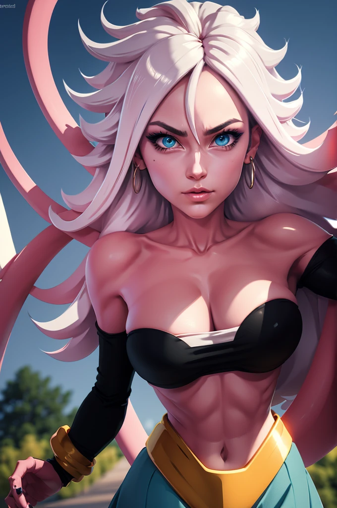 3d anime girl, cat girl, android 21 from dragon ball, 1girl, beautiful detailed eyes, beautiful detailed lips, extremely detailed face and features, longeyelashes, anime style, realistic, photorealistic, highly detailed, 4k, 8k, masterpiece, ultra-detailed, vivid colors, dramatic lighting, studio lighting, cinematic, intricate details, elegant, graceful, whimsical, adorable, cute, kawaii