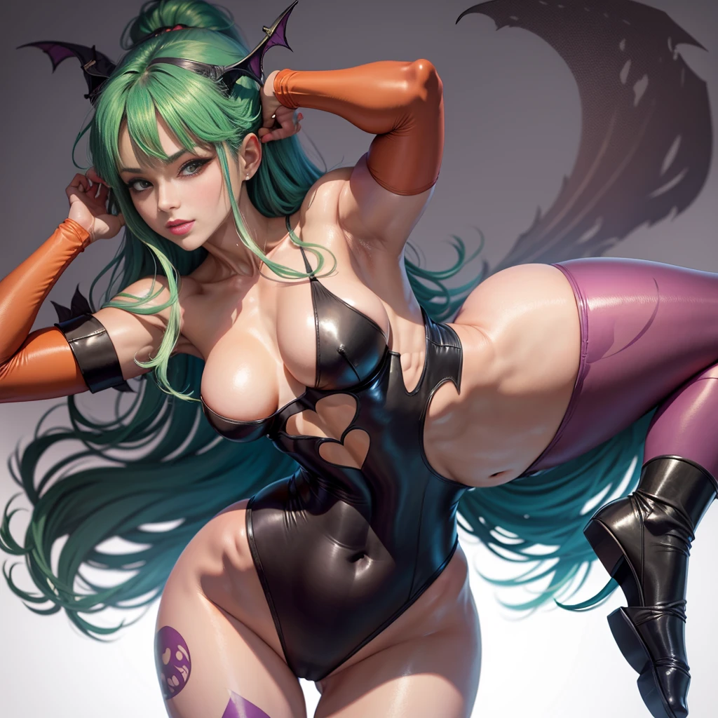 (Sex with an orc in the office), Orc infiltrates the girl, Browsing Caution, Side view, Morrigan_Aensland_iwife,green_eye,green_hair,chest,前hair,devil_girl,head_wing,length_hair,wing,animal_printing,pantyhose,One_printing,One_wing,printing_Legwear,bridal_Gauntlet,leotard,just_shoulder,chestの谷間,big_chest,black_wing,orange_gloves,String_leotard,black_footwear,One printing,clothing_cut out,purple_wing,heart_cut out,low_wing,black_leotard,One,High leg_leotard,purple_Legwear,High leg,devil_wing,feather_trim,gloves,koakuma,cut out_On top of that_belly button,Thighs,clavicle,