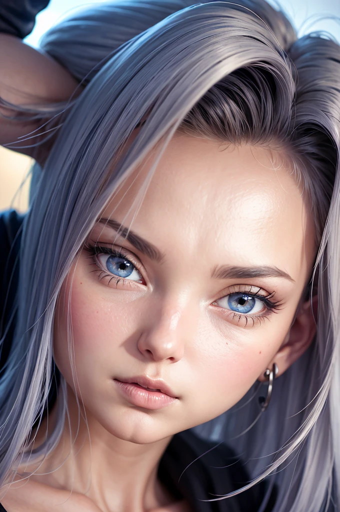 a beautiful neko android 18, detailed facial features, detailed eyes, detailed lips, detailed nose, detailed face, long eyelashes, catlike ears, catlike tail, detailed android components, cyborg body, intricate mechanical details, highly detailed, 8k, photorealistic, masterpiece, vibrant colors, dynamic lighting, dramatic poses, fantasy art