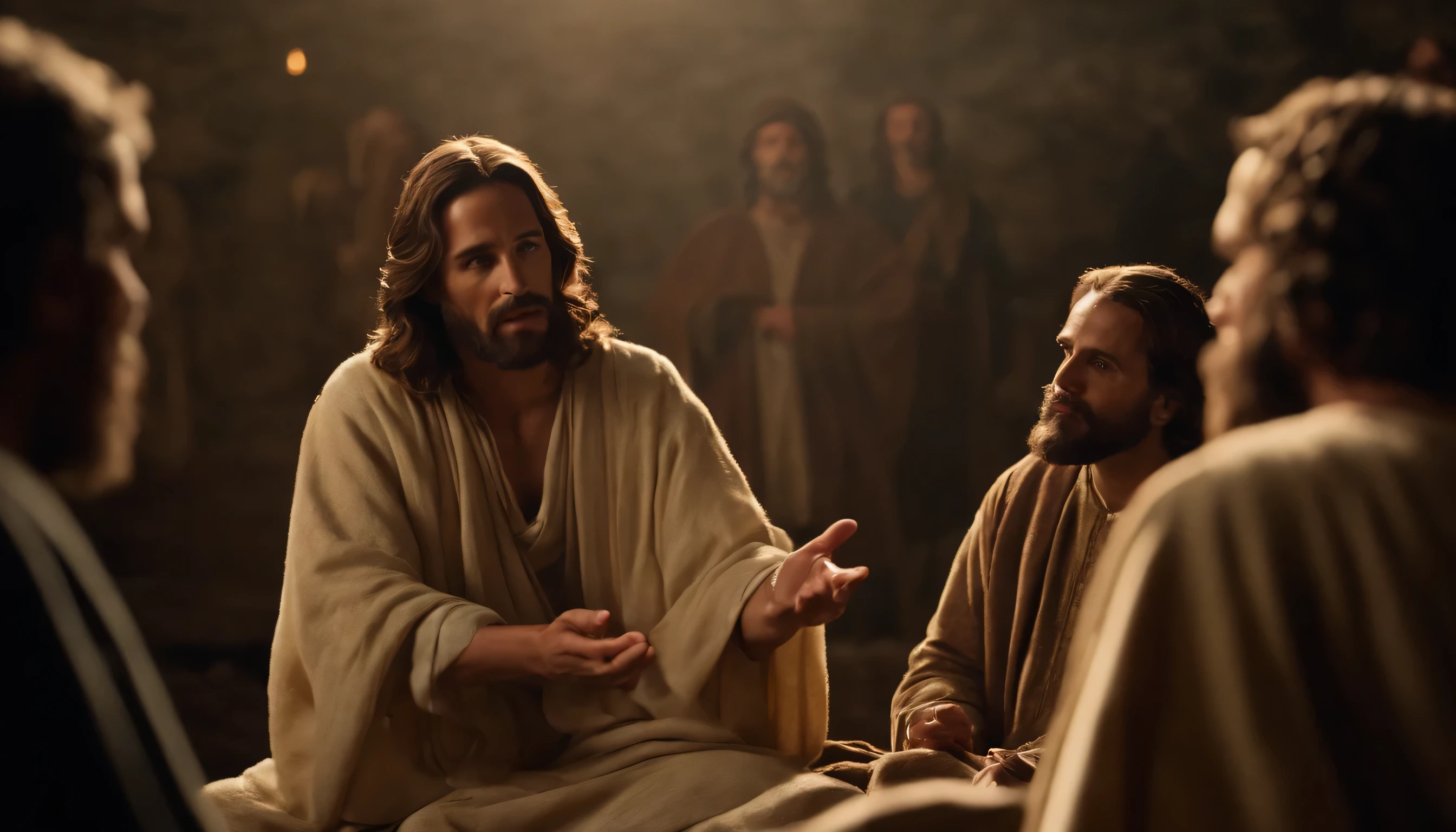 Jesus speaking to his disciples