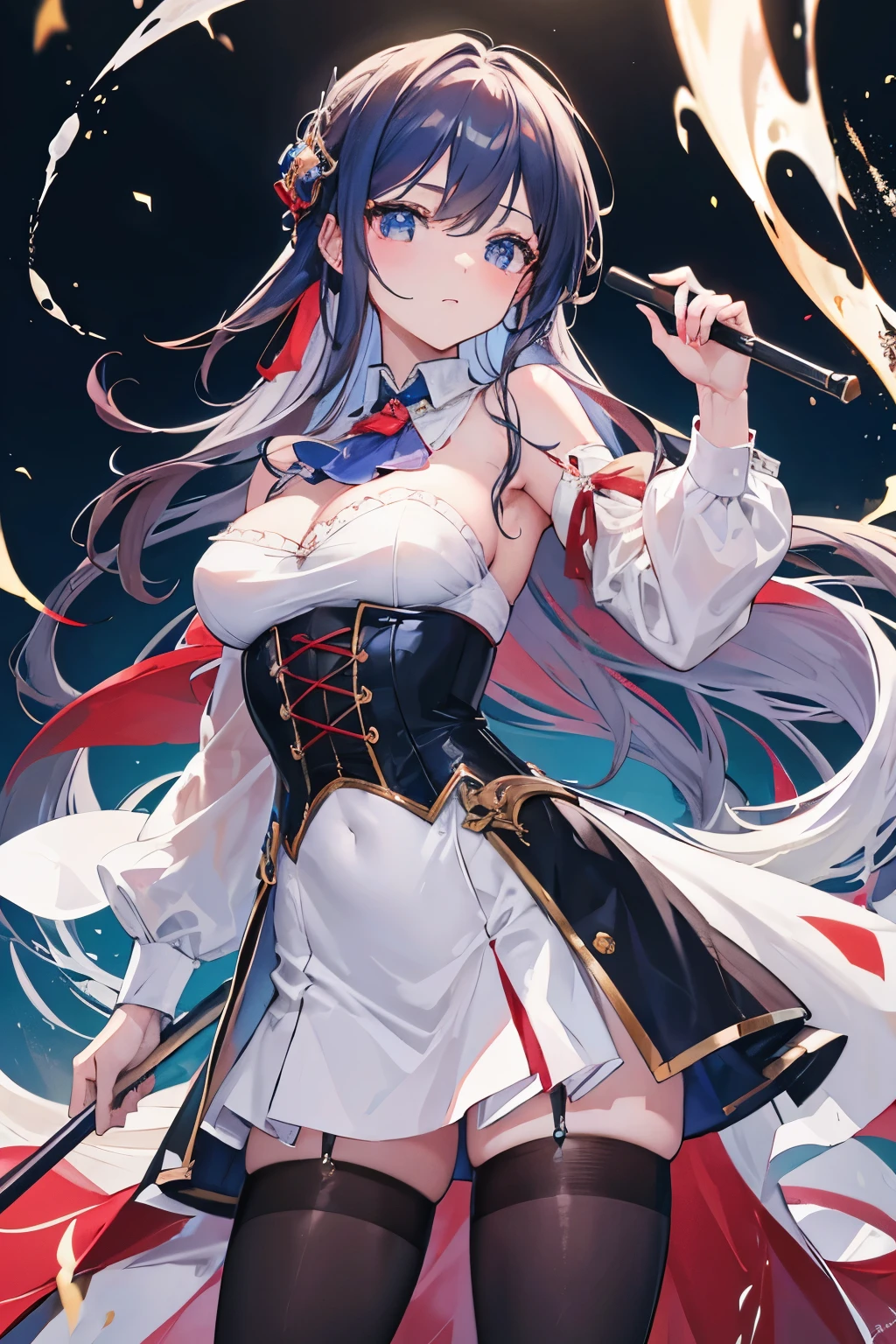 masterpiece, best quality,mei karuma, ascot, whip, holding whip, jewelry, holding,(kbxll:0.5)