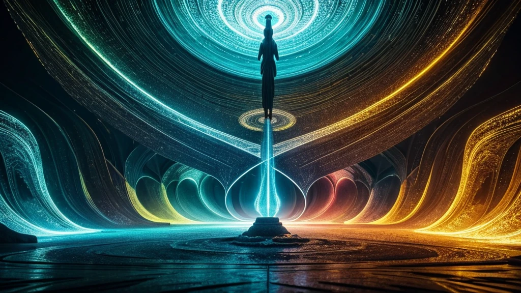 after death, very luminous passage, peace and tranquility, rest, liberation, harmony, other-dimensional space, ultra-realistic, highly detailed, cinematic lighting, luminosity, intricate abstract geometry, dramatic, mesmerizing, impressive, otherworldly, mind-blowing, hypnotic, transcendent