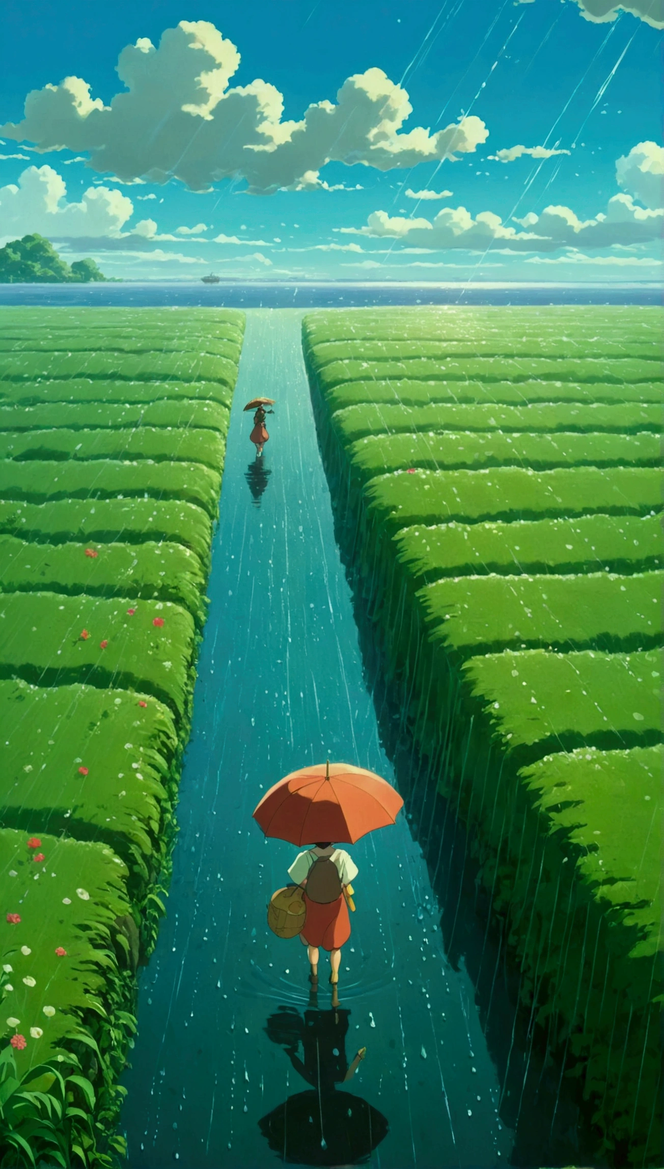 Ghibli　summer　ocean　rain　field　Chico