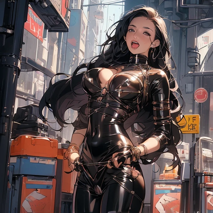 (((Full body latex bondage suit))),(((masterpiece, Highest quality))),(((alone:1.2))),(((One Girl:1.2))),32K Wallpapers, Very detailed,(((((portfolio))))),(((((close))))),(((((Breast augmentation))))),((((More angles)))),(((highlight))),(((completion. Detailed face))),((((Very talented)))),(((((The most complex machine))))),(((Genius Mechanic))),((Overall colorful)),(((((Huge breasts,Browsing Caution,((BDSM)),((Ripped latex bondage)),Erect nipples,Transparent chest,A woman experiencing orgasm,