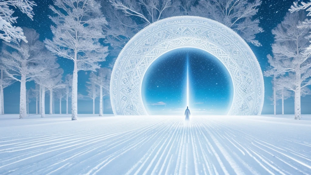 a being after death in a vast white landscape of another dimension, peace and tranquility, rest, liberation, harmony, other-dimensional space, ultra-realistic, highly detailed, luminosity, intricate, fascinating, impressive, otherworldly, hypnotic