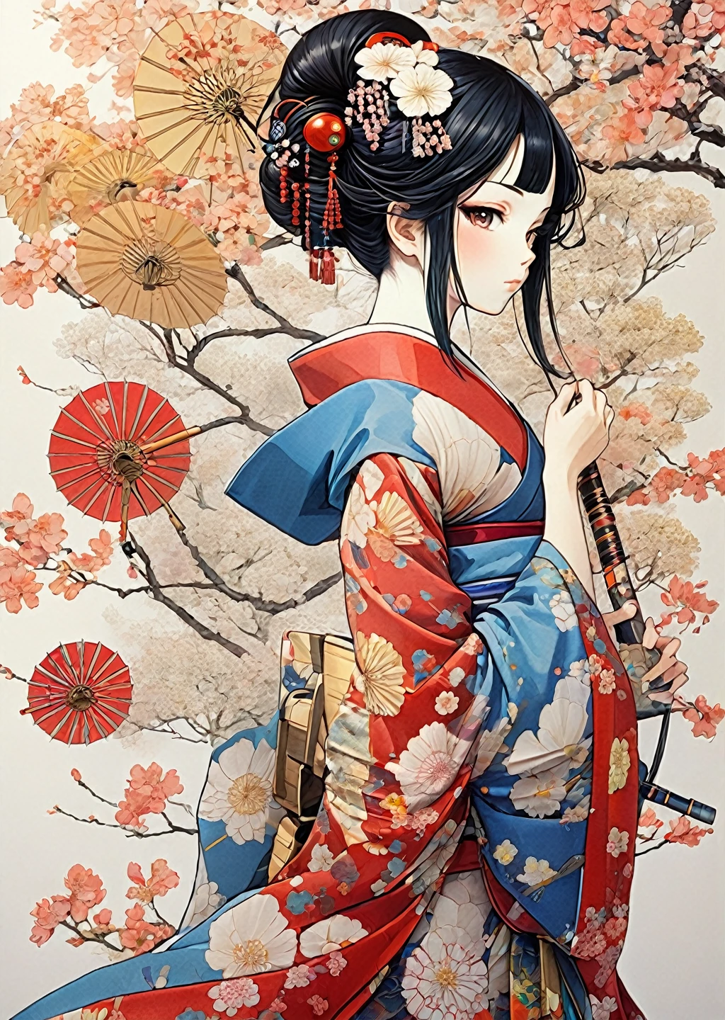1 Girl Machine Arm Geisha Kimono
( Manga by Sui Ishida)