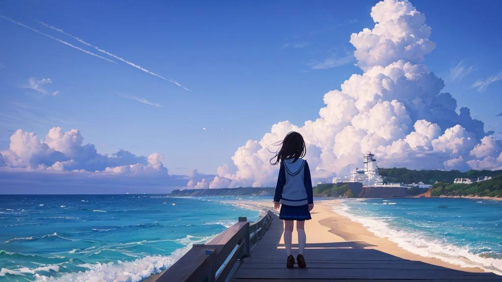 Seaside,depressed girl,A girl is looking at the sea