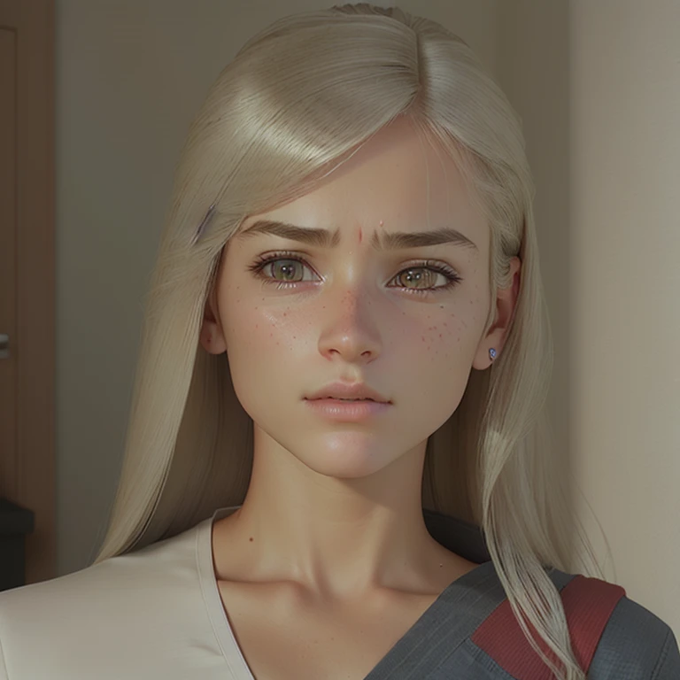 arafed woman with a toothbrush in her mouth and a toothbrush in her mouth, realistically rendered face, realistic face moody lighting, realistic maya, 3d character realistic, realistic restored face, hyperrealistic teen, pouty look :: octane render, ultra realistic face, realistic facial expression, photorealistic face, real detailed face, realistic face, extremely realistic face