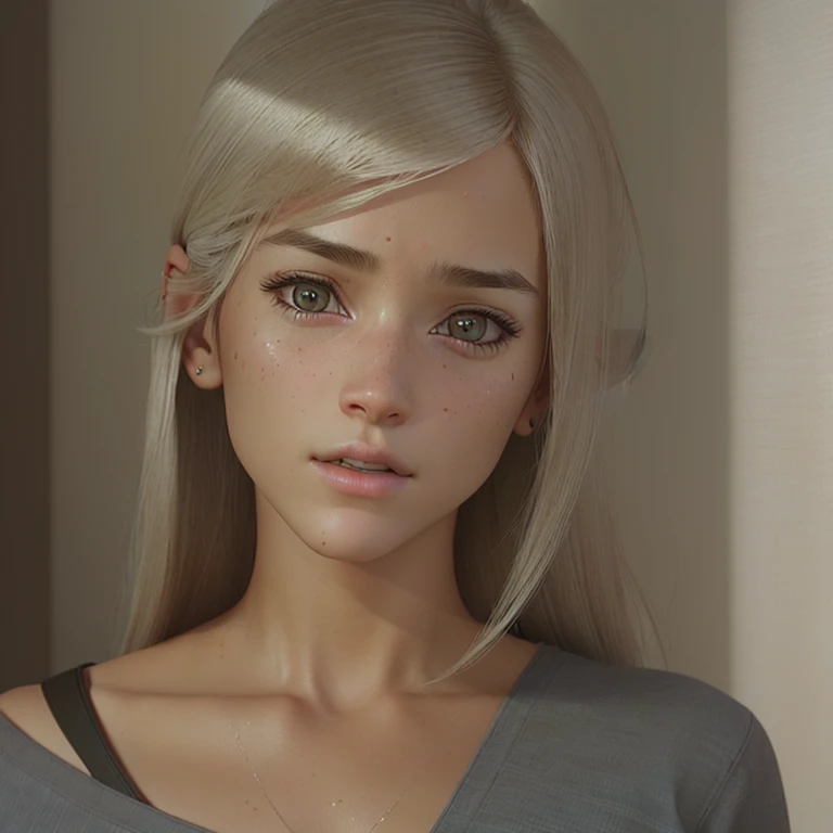 arafed woman with a toothbrush in her mouth and a toothbrush in her mouth, realistically rendered face, realistic face moody lighting, realistic maya, 3d character realistic, realistic restored face, hyperrealistic teen, pouty look :: octane render, ultra realistic face, realistic facial expression, photorealistic face, real detailed face, realistic face, extremely realistic face