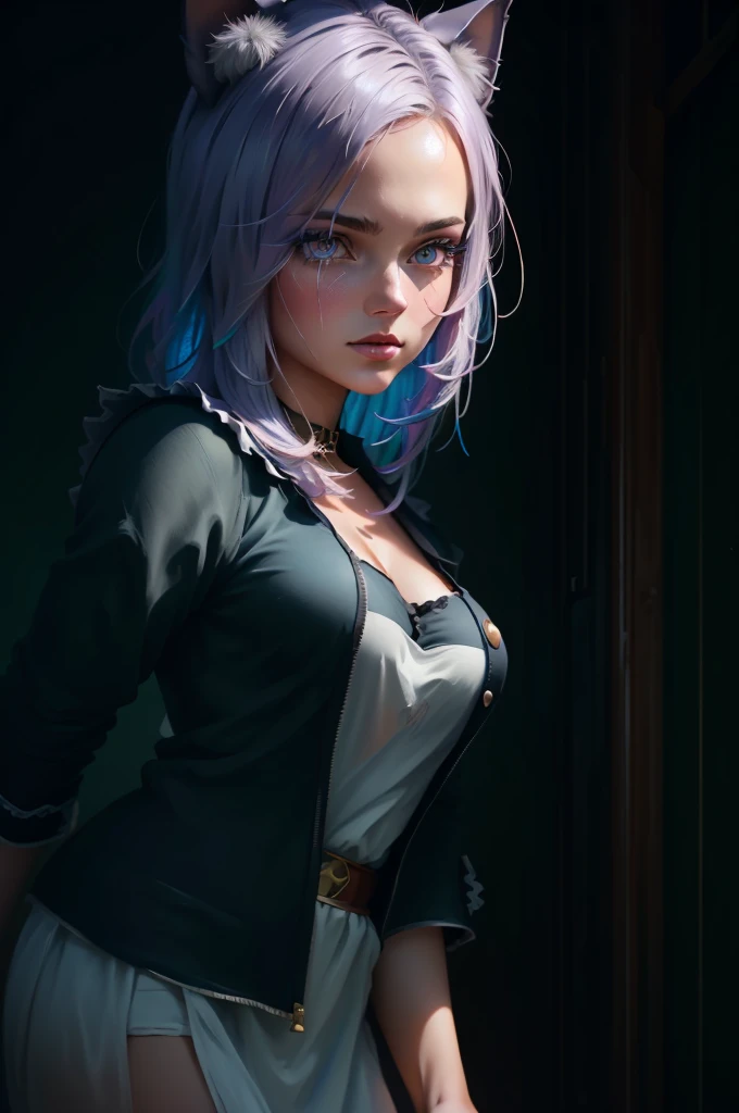 a beautiful young catgirl, 1girl, official character art, android 18, saiyan girl, anime catgirl, cat ears, cat girl, girl in a dress, detailed face, beautiful detailed eyes, beautiful detailed lips, extremely detailed eyes and face, long eyelashes, detailed clothing, detailed background, cinematic lighting, dramatic lighting, colorful, vibrant colors, digital painting, photorealistic, 8k, high quality, intricate details, masterpiece