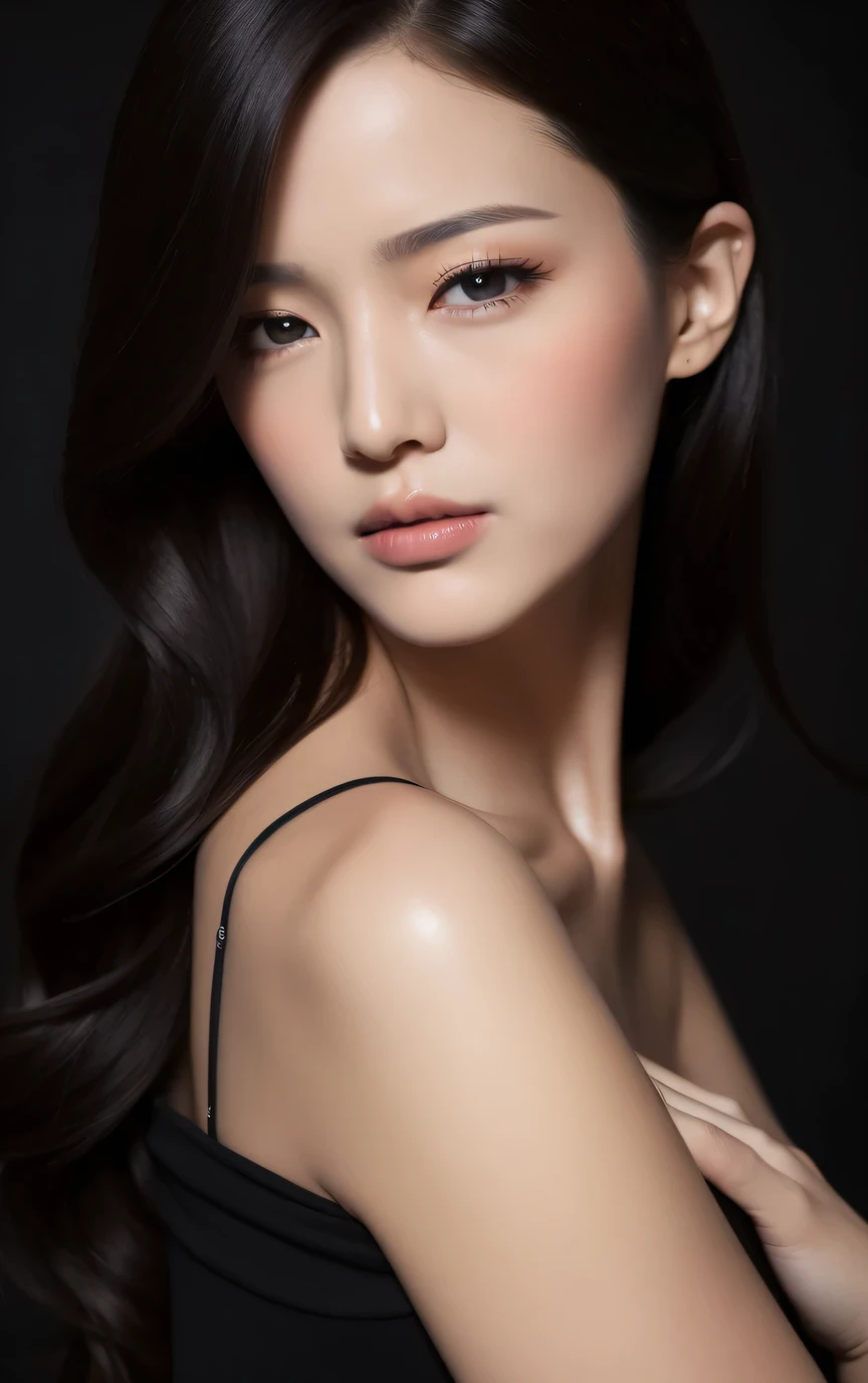 best qualtiy,tmasterpiece,extremely detaile,A high resolution,4K,超A high resolution,detailedshadows,Ultra photo realsisim,realisticlying,Dramatic lighting,1girll,独奏,详细的脸,photorealistic eye,Realistic skin,Purple colored hair,dynamicposes,White Sexy Underwear,huge tit
