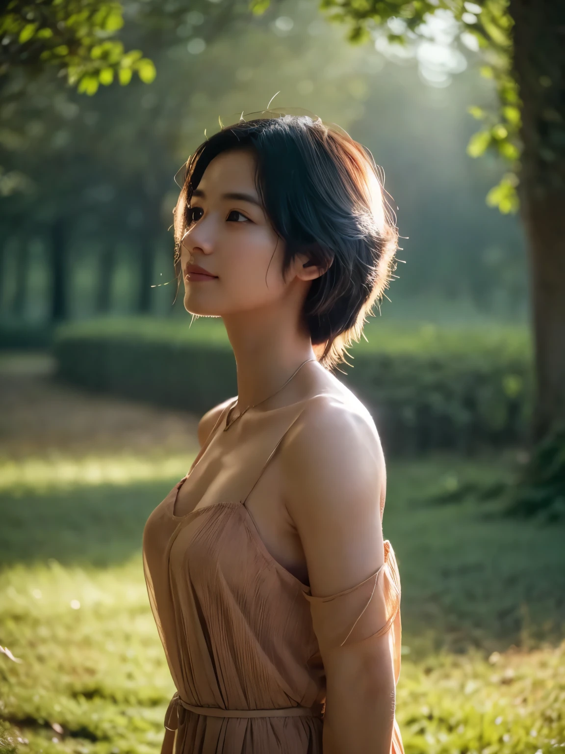 (best quality,8k,ultra-detailed,realistic:1.37),god creating man from soil,surreal photo,fujifilm xt3,outdoor,good lighting,raw photo,film grain,unreal engine 5,ray trace,concept artists,Goddess-like woman full body, (Artistic Nudity and Covering),landscape,human creation,holy process,smiling, divine touch,transcendence,fiery glow,charm,powerful presence,strong figure,wisdom in the eyes,majestic aura,wonder and awe,harmony with nature,peaceful surroundings,ethereal beauty,sublime atmosphere,supernatural essence,brilliant colors,dreamlike quality,otherworldly perspective,subtle textures,surreal elements,mysterious atmosphere,vibrant details,supreme artistry,awe-inspiring masterpiece,luminous highlights,illuminating shadows,mesmerizing composition,transcendent realms,spiritual journey,sacred transformation